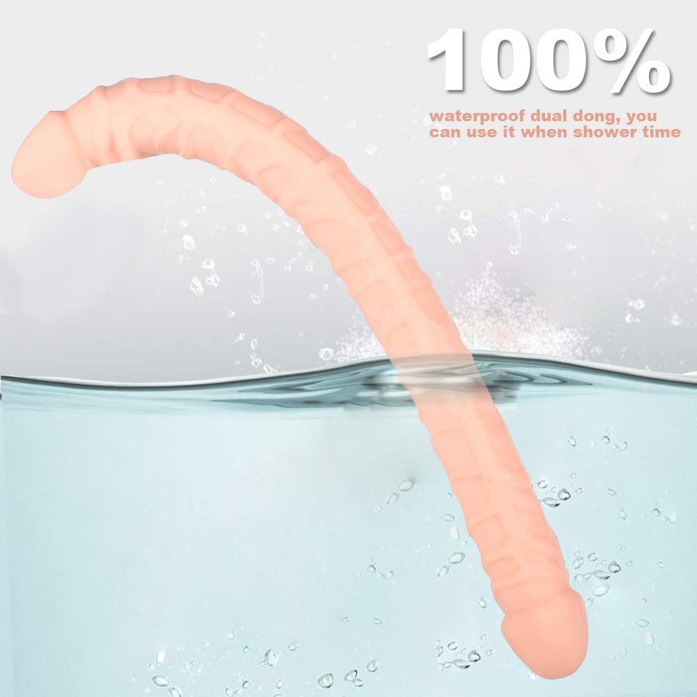 Realistic Double Dong Dildo with Veins - Lifelike Sex Toy for Women, Couples & Solo Play (Beige) | Perfect for Spicing Up Bedroom Fun & BDSM Exploration