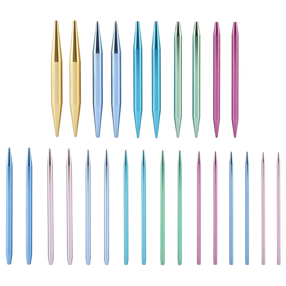 Premium Aluminum Interchangeable Knitting Needle Set - Ergonomic Crochet Hooks for Women & Beginners - Perfect Gift for Mom, Knitting Enthusiasts - Ideal for Scarves, Sweaters & DIY Crafts