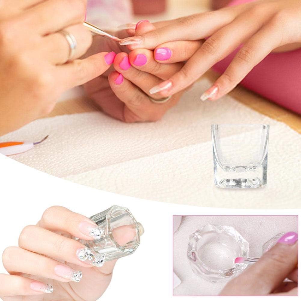 **Nail Art Dappen Dish - Clear Glass Monomer Liquid Bowl & Powder Holder for Acrylic Nails (Pack of 1) - Perfect for Salon, DIY Manicures & Professional Nail Artists**