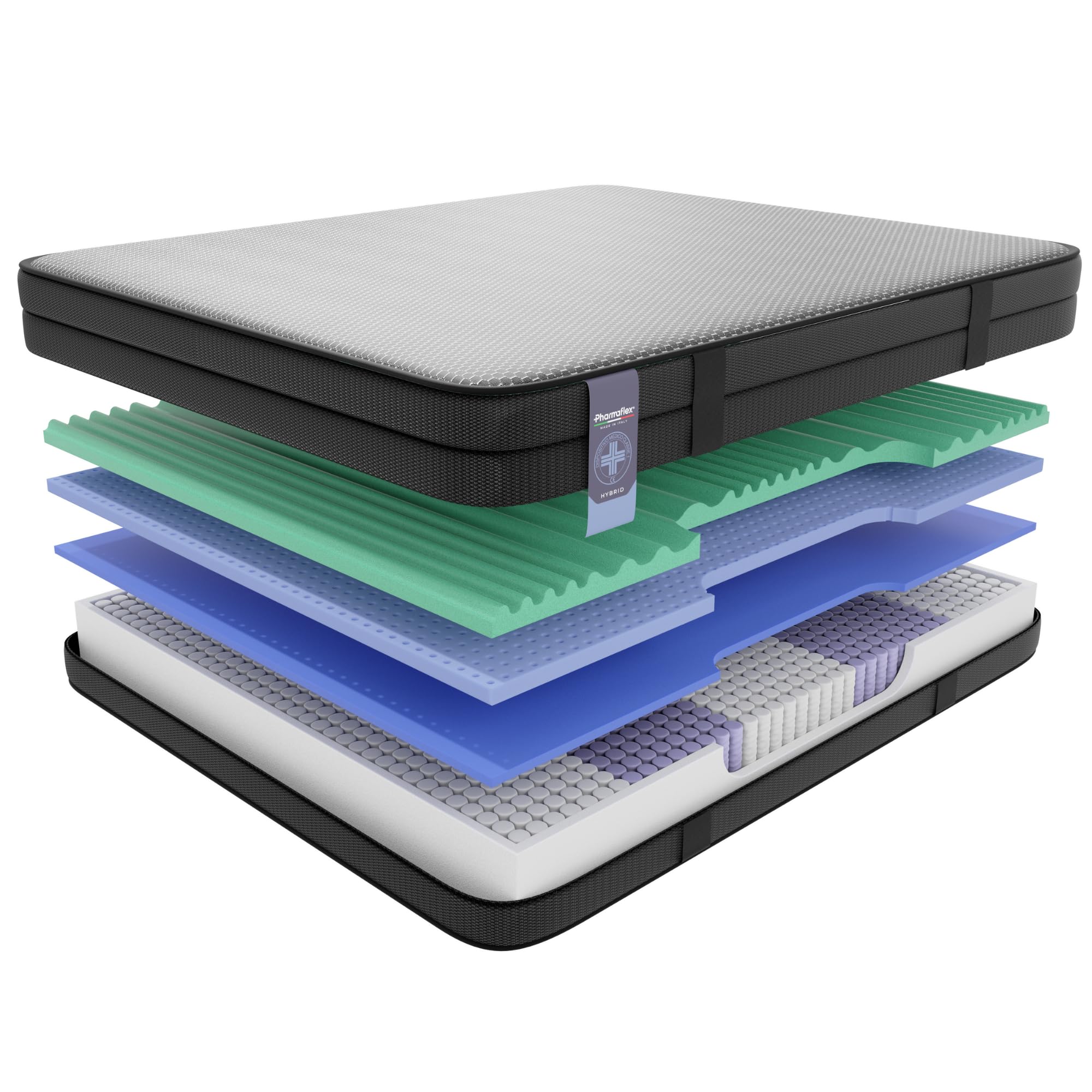 **Orthopedic Air Mattress with Memory Foam & Spinal Decompression Technology - Hybrid 160x190cm - Made in Italy | Ideal for Back Pain Relief, Pressure Sores & Comfortable Sleep**