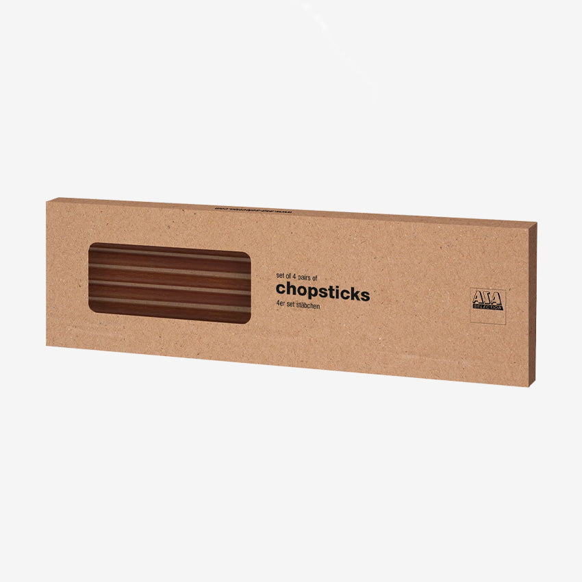 Premium Wooden Chopsticks Set of 4 - Natural Bamboo Eating Sticks - Eco-Friendly Reusable Kitchen Utensils for Asian Cuisine, Sushi, Ramen & Home Dining