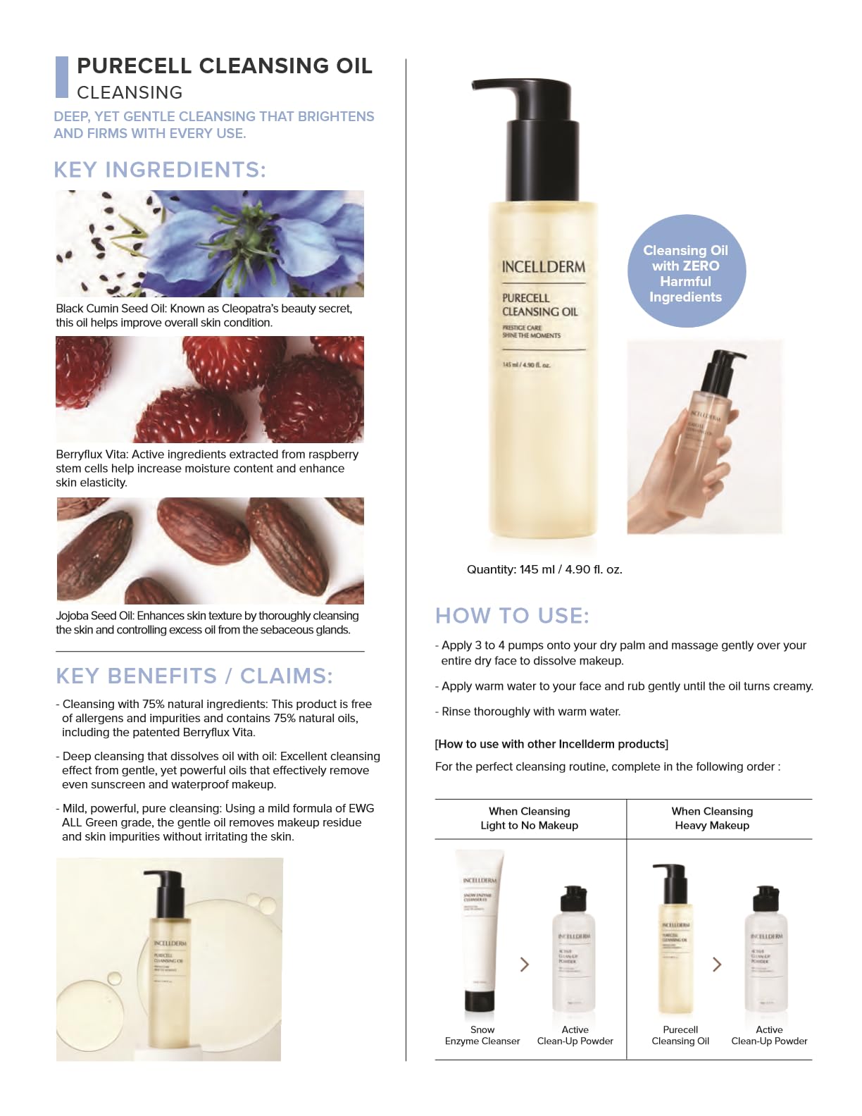 INCELLDERM Daily Riman Ritual Kit - 7-Piece Korean Skincare Set with Cleansing Oil, Foam Cleanser, Hydrating Mist, Soothing Gel, Dermatology Booster, Anti-Aging Serum & Moisturizing Cream | Complete Daily Skincare Routine for Glowing Skin