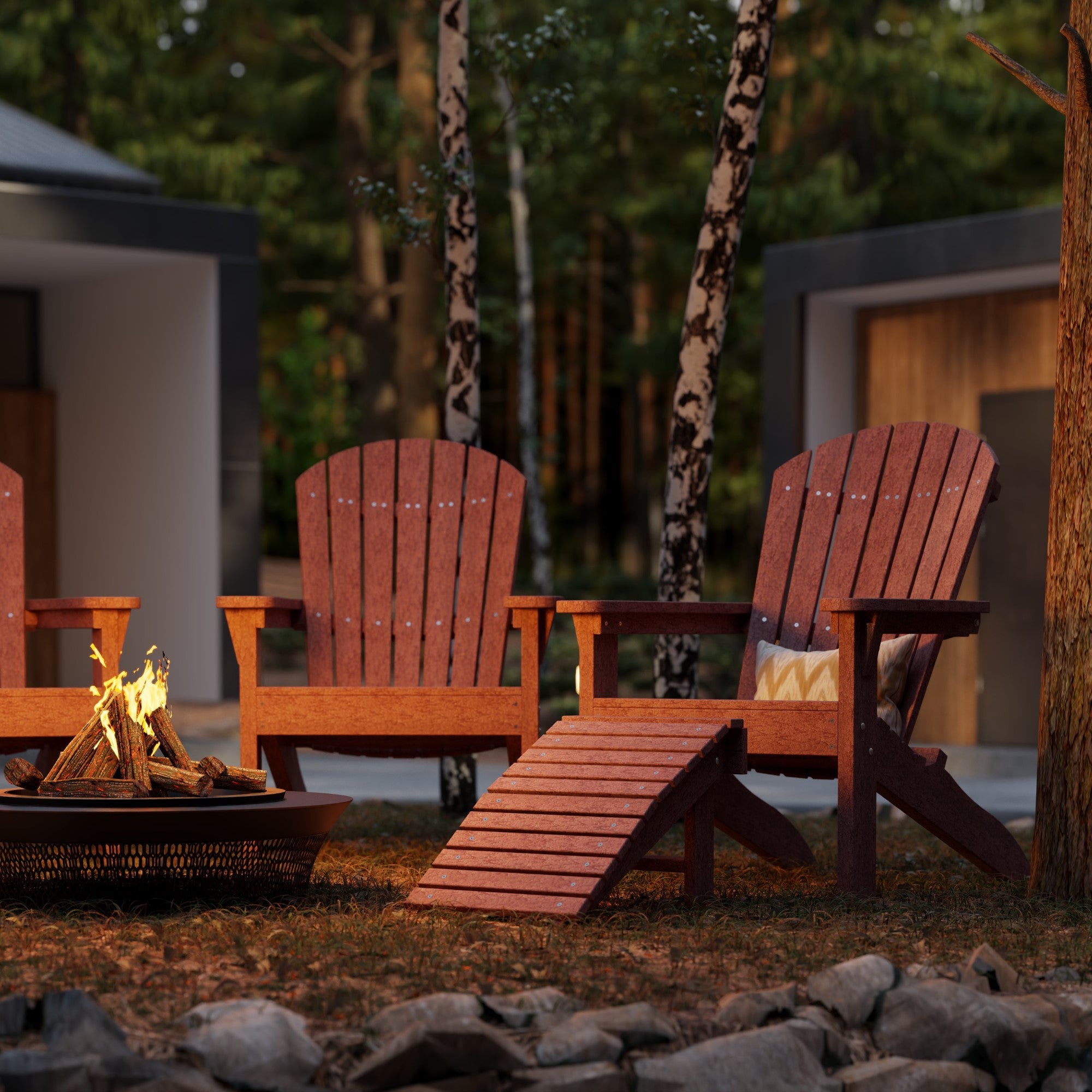Heritage Sunset Adirondack Chair - Outdoor Patio Furniture for Backyard, Garden & Poolside Relaxation | Durable Weather-Resistant Wooden Lounge Chair