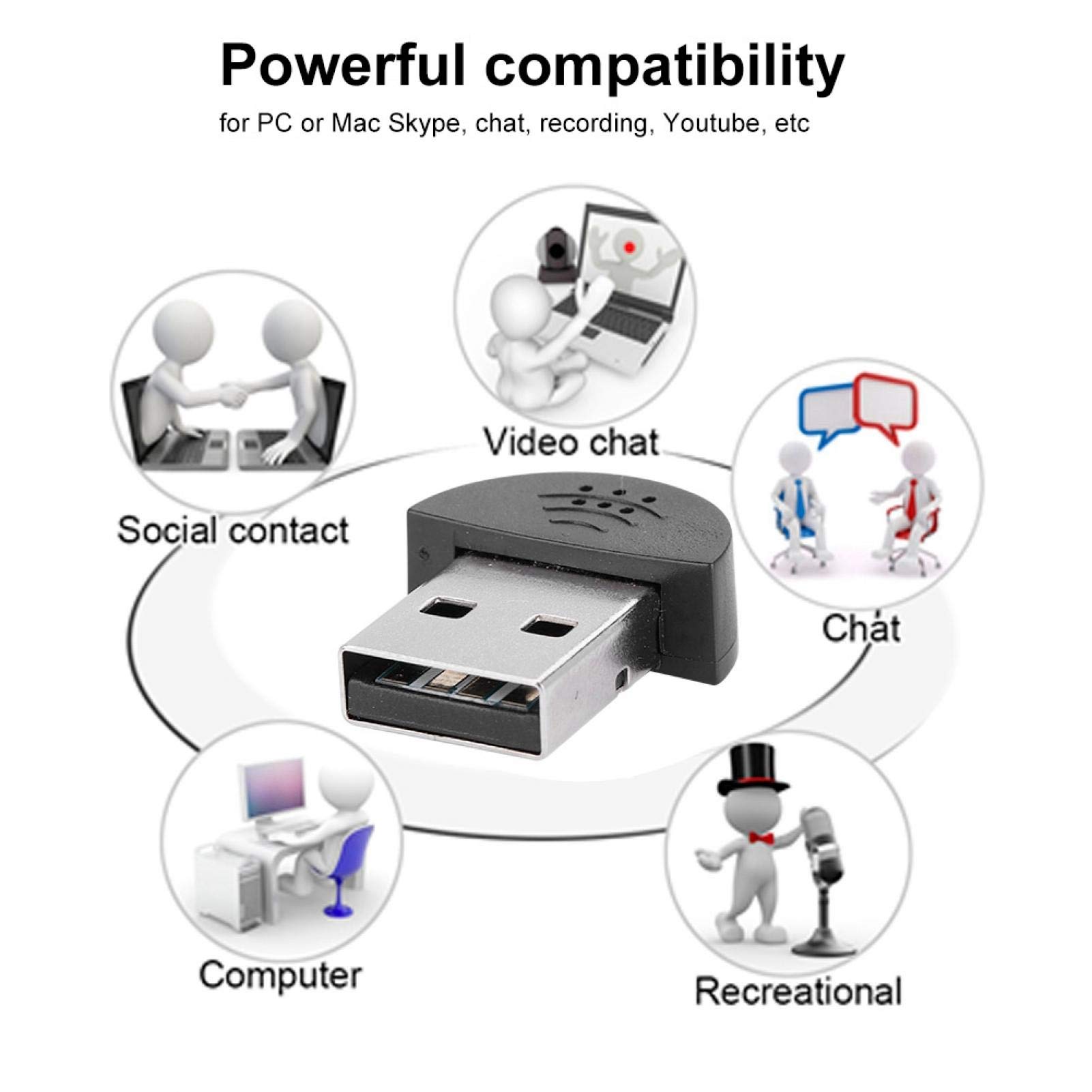 Meiyya USB Microphone - 360° Omnidirectional High Sensitivity Mini USB 2.0 Computer Mic for PC & Laptop (Black) | Ideal for Podcasting, Gaming, Zoom Calls & Voice Recording