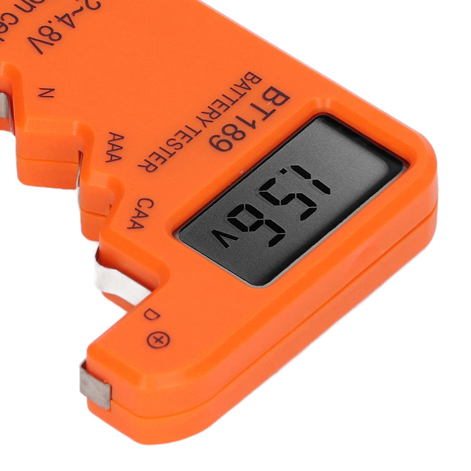 Digital Battery Capacity Tester - AA AAA C D N 9V 1.5V 3V Button Cell Checker with LCD Display | Perfect for Home, Office & Electronics Repair (Orange)