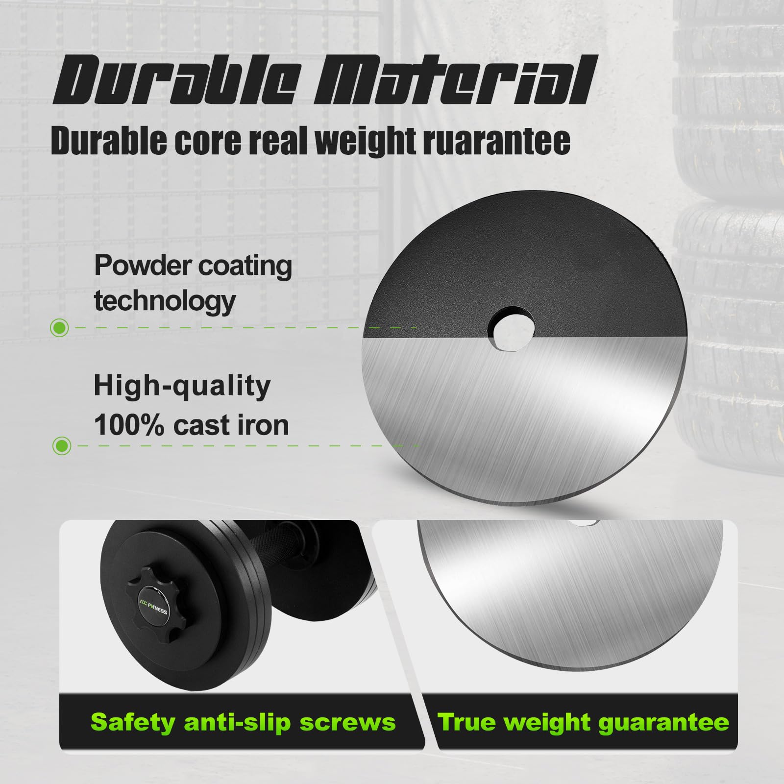 30lbs Adjustable Dumbbell Set - Quick Change Cast Iron Weights with Anti-Slip Grip for Home Gym, Strength Training & Full Body Workouts | Space Saving Design with 4lbs Increment Adjustments | Perfect for Small Spaces, HIIT, CrossFit & Weight Lifting