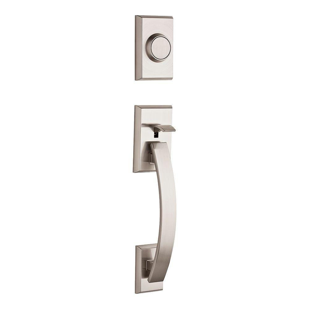 Kwikset 802TVH-LIP 15 Signature Tavaris Dummy Handleset - Satin Nickel Finish - No Interior Pack - Perfect for Bedroom, Closet & Interior Doors