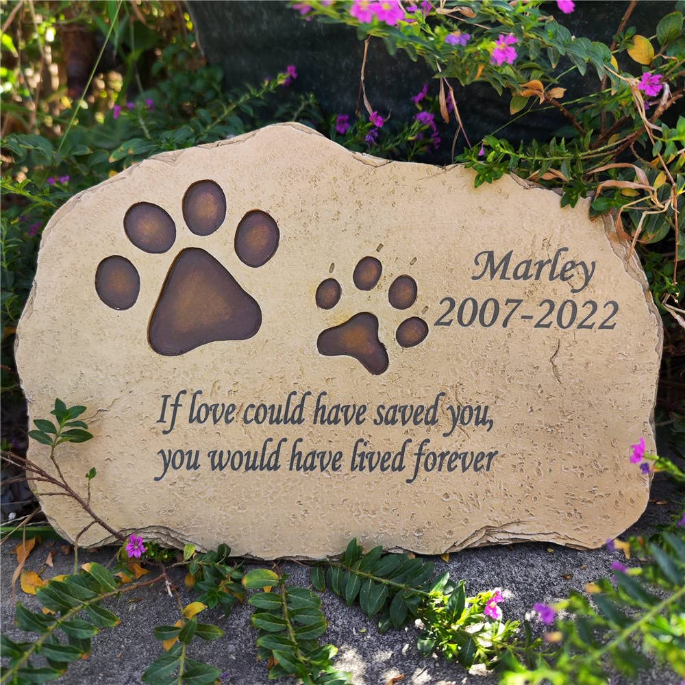 Personalized Pet Memorial Stones - Custom Engraved Dog & Cat Grave Markers with Name & Quote, Garden Memorial Stones for Pet Loss, Heartfelt Tribute for Beloved Pets - Perfect for Backyard Memorials, Pet Cemeteries & Healing Gardens
