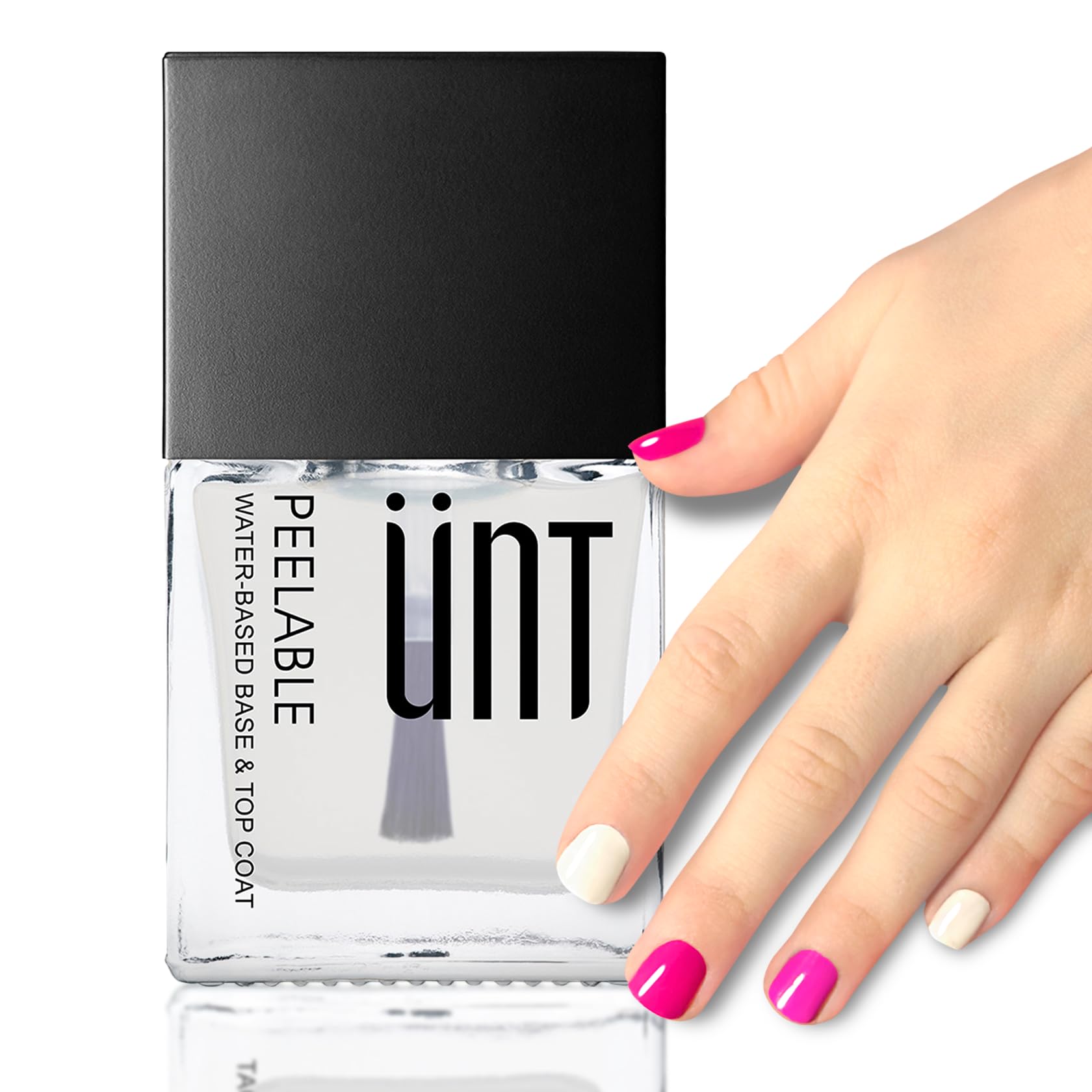 UNT Fantasy Clear Peel Off Top & Base Coat for Kids - 2-in-1 Quick Dry Water Based Nail Polish | Pregnancy Safe & Non-Toxic Formula | Perfect for Nail Art Stickers & DIY Manicures (0.3 Fl Oz, 1 Pack) - Ideal for Birthday Parties, Playdates & Safe Home Nail Care
