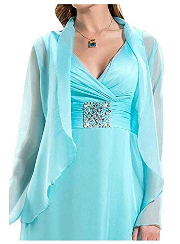 Elegant Plus Size Women's Chiffon V-Neck Evening Dress with Beaded Pleated Waist - 2 Piece Mother of The Bride Outfit for Weddings & Formal Events