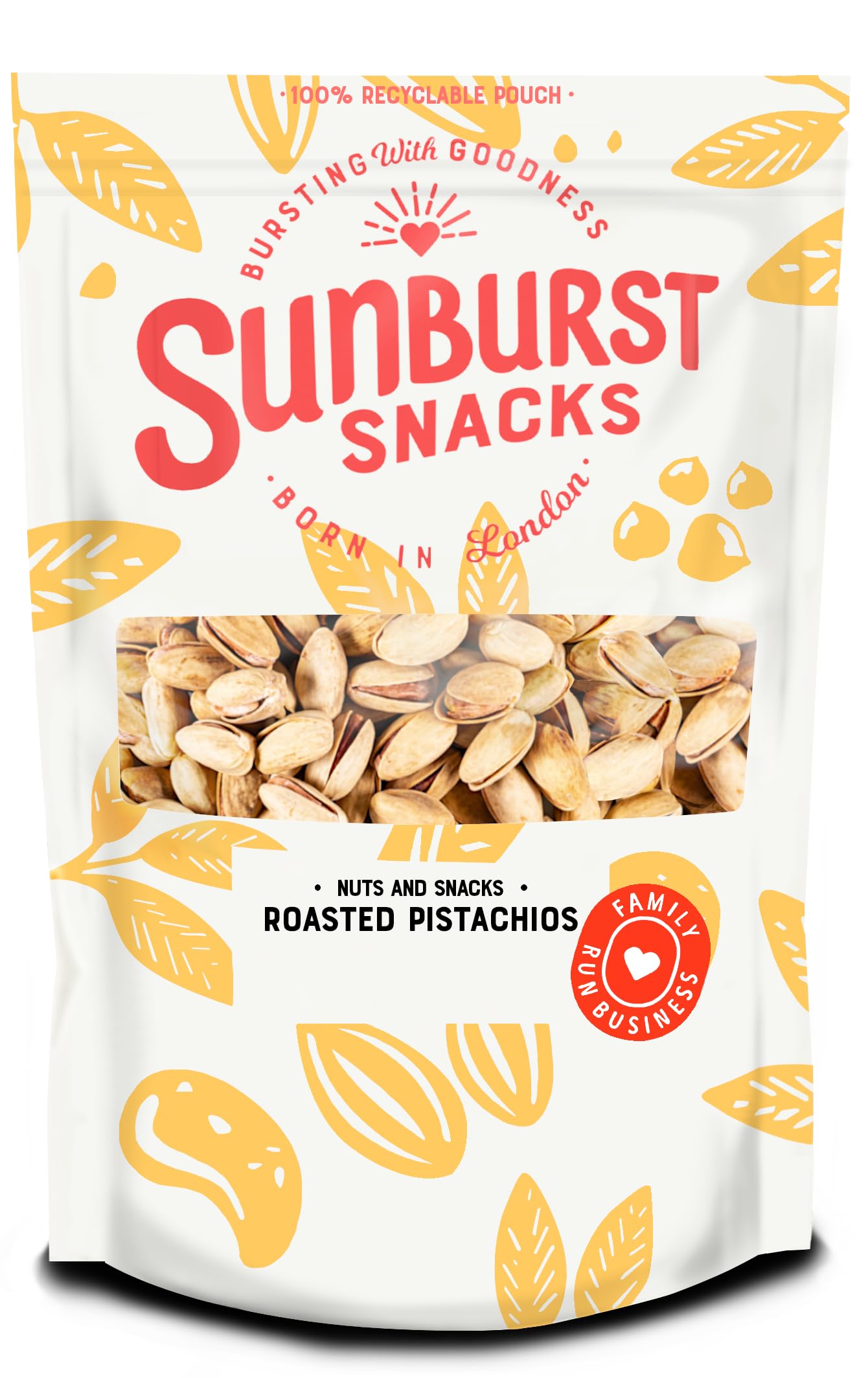 Sunburst Snacks Jumbo Roasted & Salted Pistachio Nuts 1kg (2.2lb) - Premium Shelled Snack for Parties, Gifts & Healthy Eating