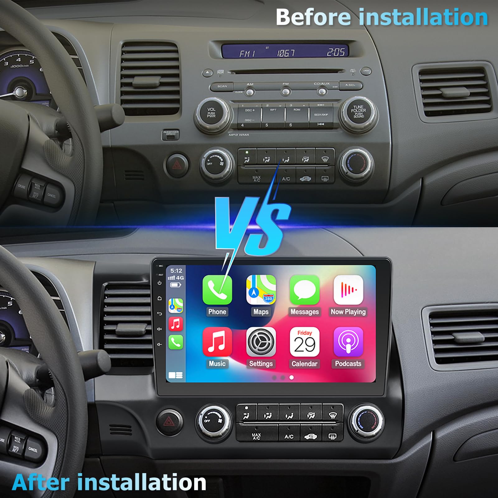 2006-2011 Honda Civic Car Stereo with 10.1