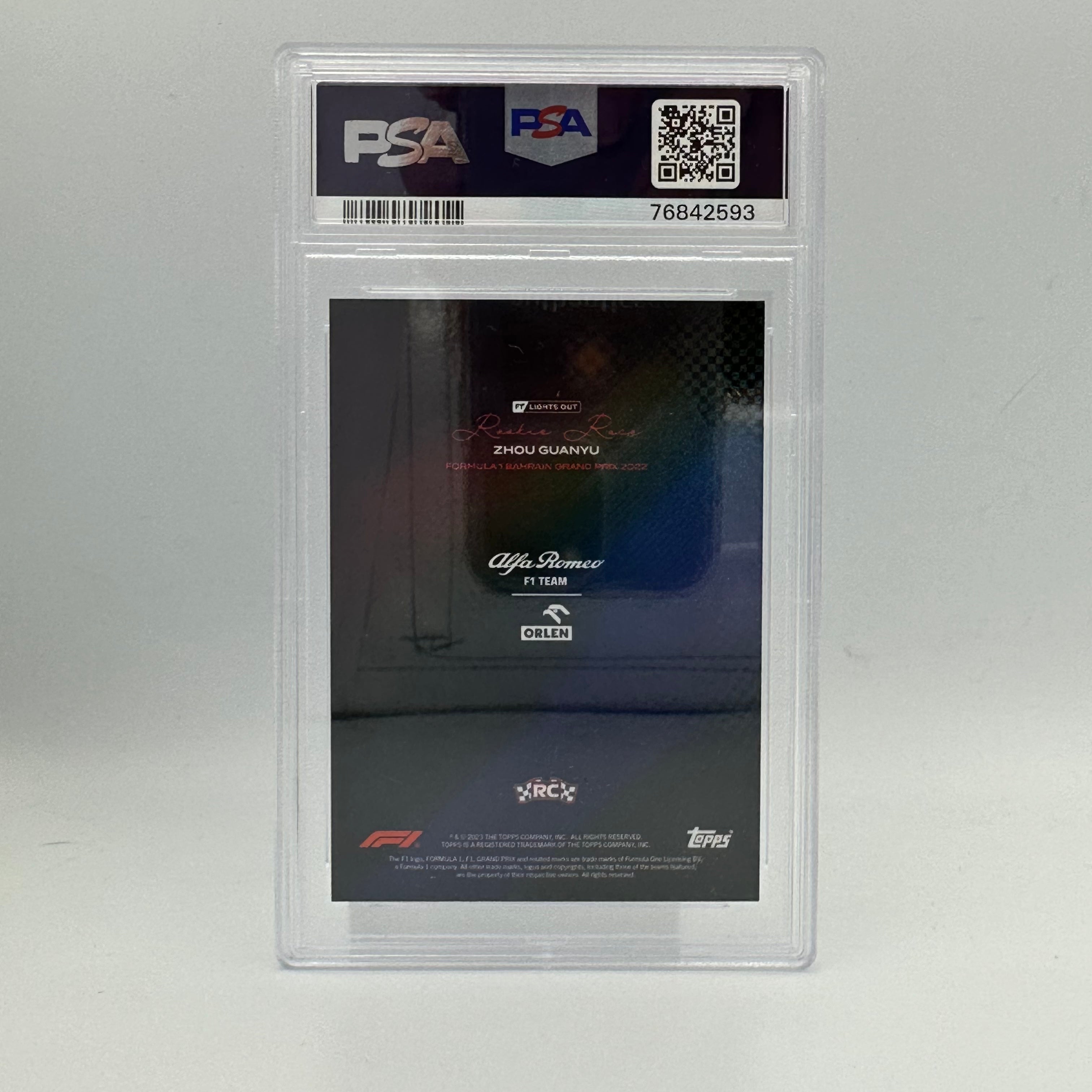 PSA 8 Zhou Guanyu Rookie Race Rainbow Parallel 5/5 - Rare F1 Racing Card for Collectors & Fans - Perfect for Display, Trading, and Investment