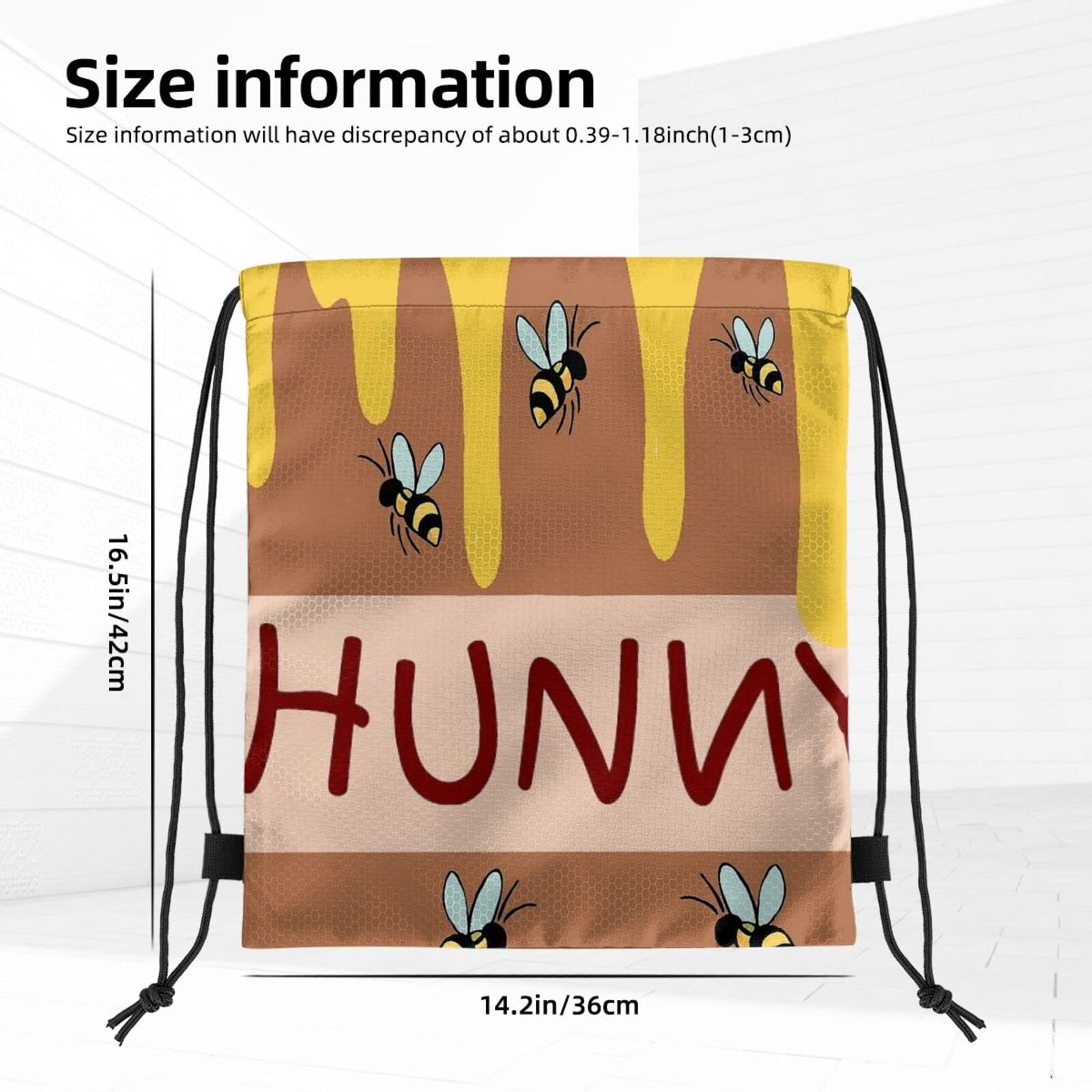 Jialia The Hunny Pot Sport Bag - Lightweight Drawstring Backpack for Gym, Travel & School - Durable & Water-Resistant Sports Sack for Workouts, Running & Outdoor Activities