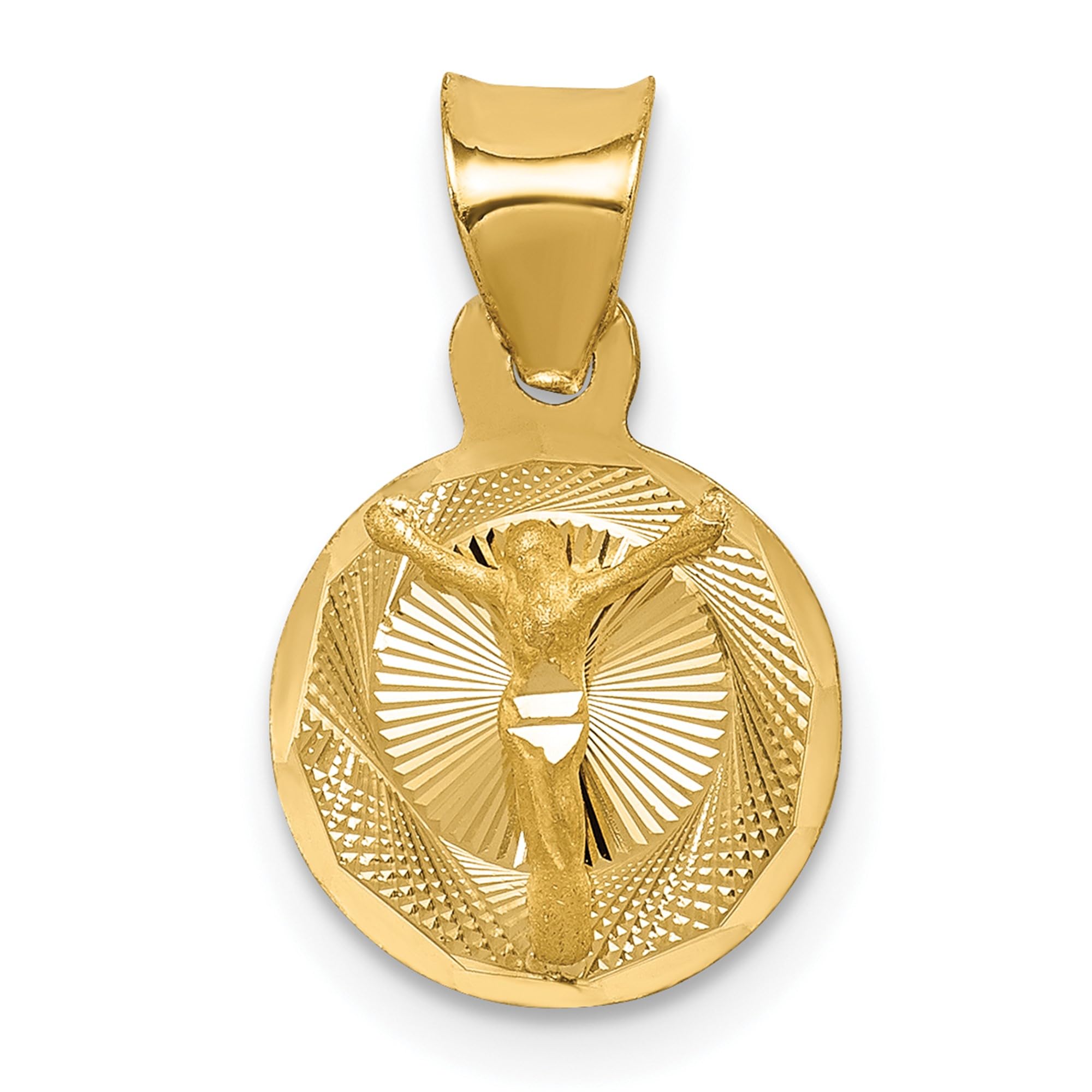 14K Solid Yellow Gold Jesus Christ Pendant Necklace - Religious Christian Faith Jewelry for Men & Women - Perfect for Church, Baptism, Gifts & Daily Wear