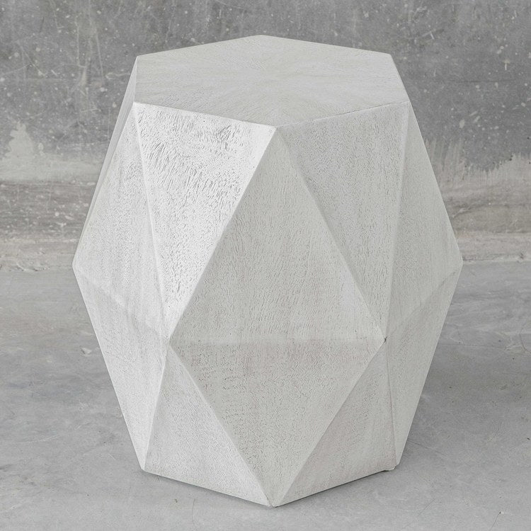Volker 18 x 18 Inch White Ceruse Accent Table - Perfect for Living Room, Bedroom, or Entryway Decor