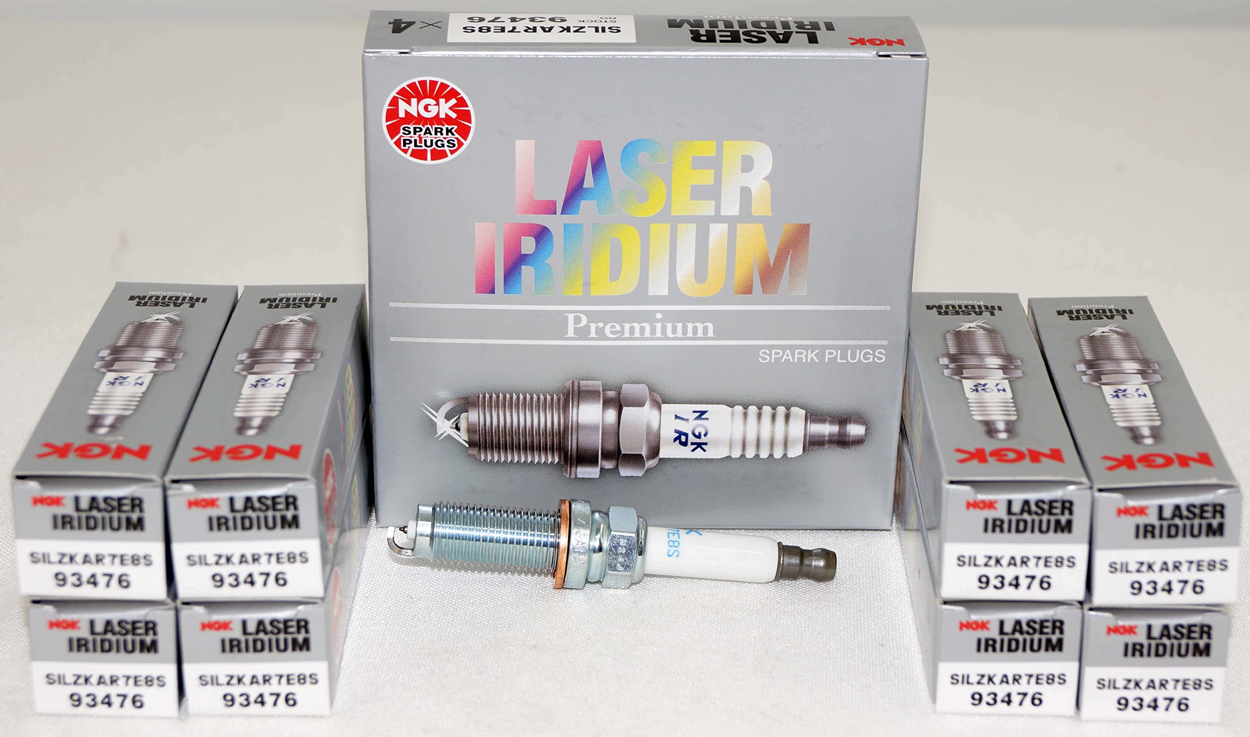 NGK SILZKAR7E8S 93476 Iridium Spark Plug - Pack of 8 | High Performance Spark Plugs for Honda, Toyota, Lexus | Perfect for Engine Tune-Ups & Performance Upgrades