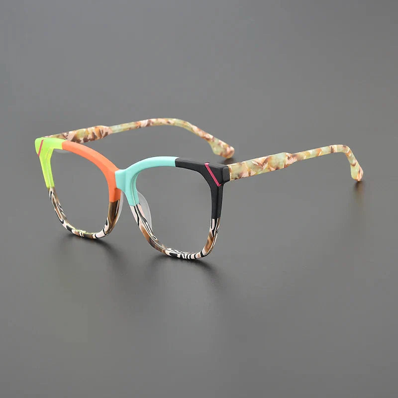 Stylish Olita Multicolor Square Acetate Glasses Frame - Trendy Eyewear for Women & Men - Perfect for Reading, Fashion, and Everyday Use