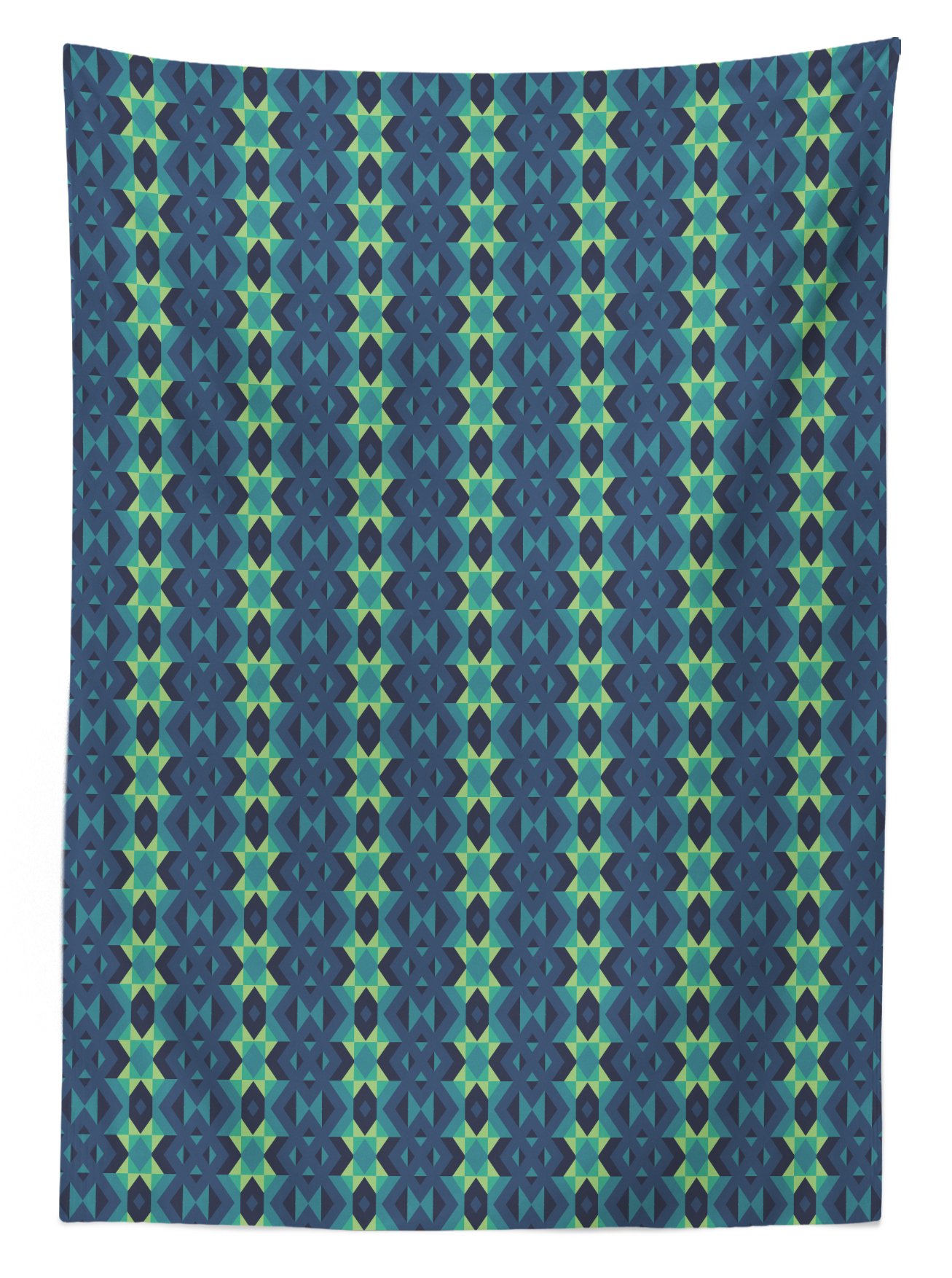 Ambesonne Geometric Outdoor Tablecloth - Blue & Green Zig Zag Stripes, Washable Picnic Table Cover 58x104 Inches - Perfect for BBQs, Garden Parties & Outdoor Dining (Dark Blue, Teal, Pale Green)
