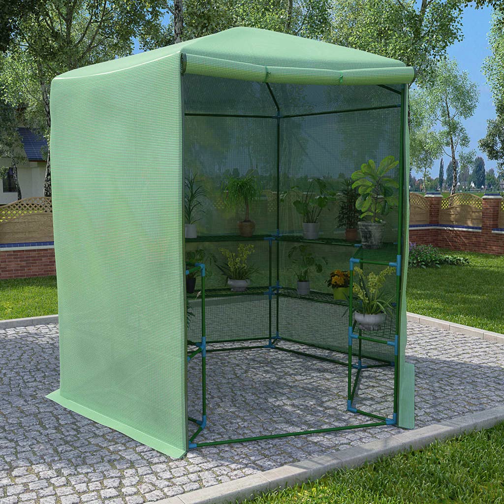 Walk-in Plant Greenhouse with Windows & Shelves - 89.4