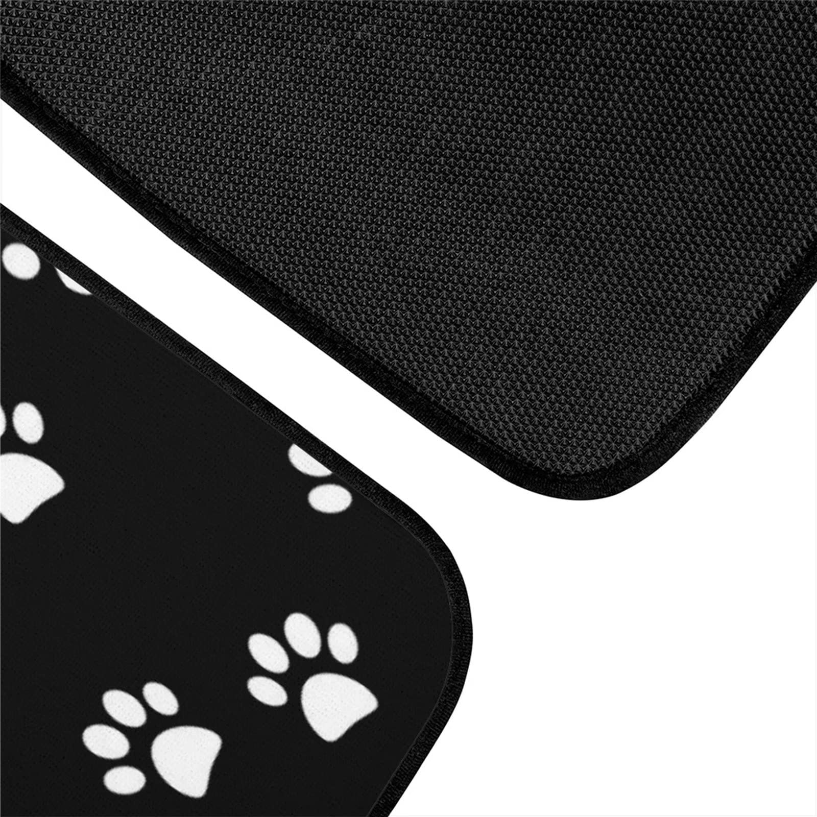 Premium White Dog Paw Car Floor Mats - Full Set of 4 with Anti-Slip Rubber Backing | All-Weather Protection for Sedan, Coupe, SUV & Truck | Perfect for Pet Owners, Road Trips & Daily Commutes