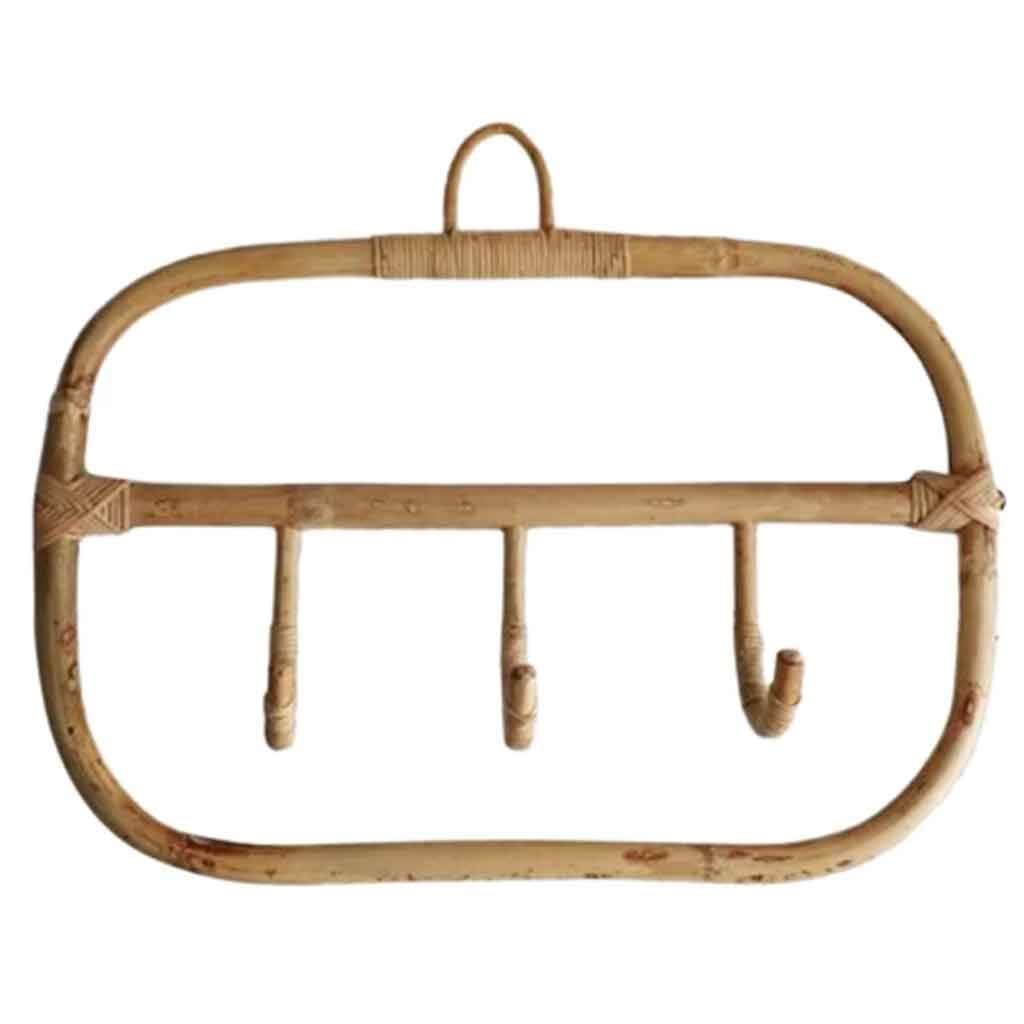 Nordic Vintage Rattan Wall Hooks - 6 Pack Clothes & Hat Hanging Hooks for Home, Hotel, Dorm Decor | Handmade Crochet Wall Hangers | Space Saving Closet Organizer for Coats, Scarves, Bags & Accessories