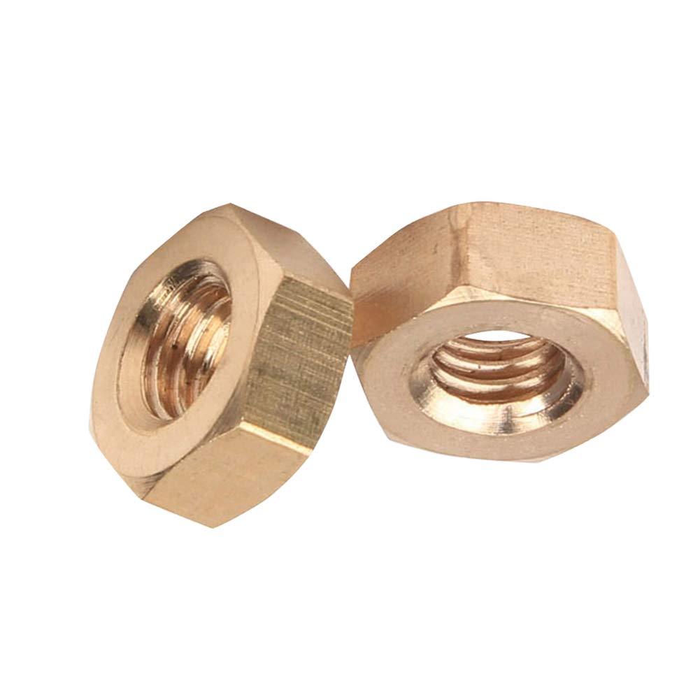Hexagon Head Lock Nuts - Brass Metric Thread Fasteners M2.5 for Automotive, Machinery & DIY Projects | Durable Hardware Tools