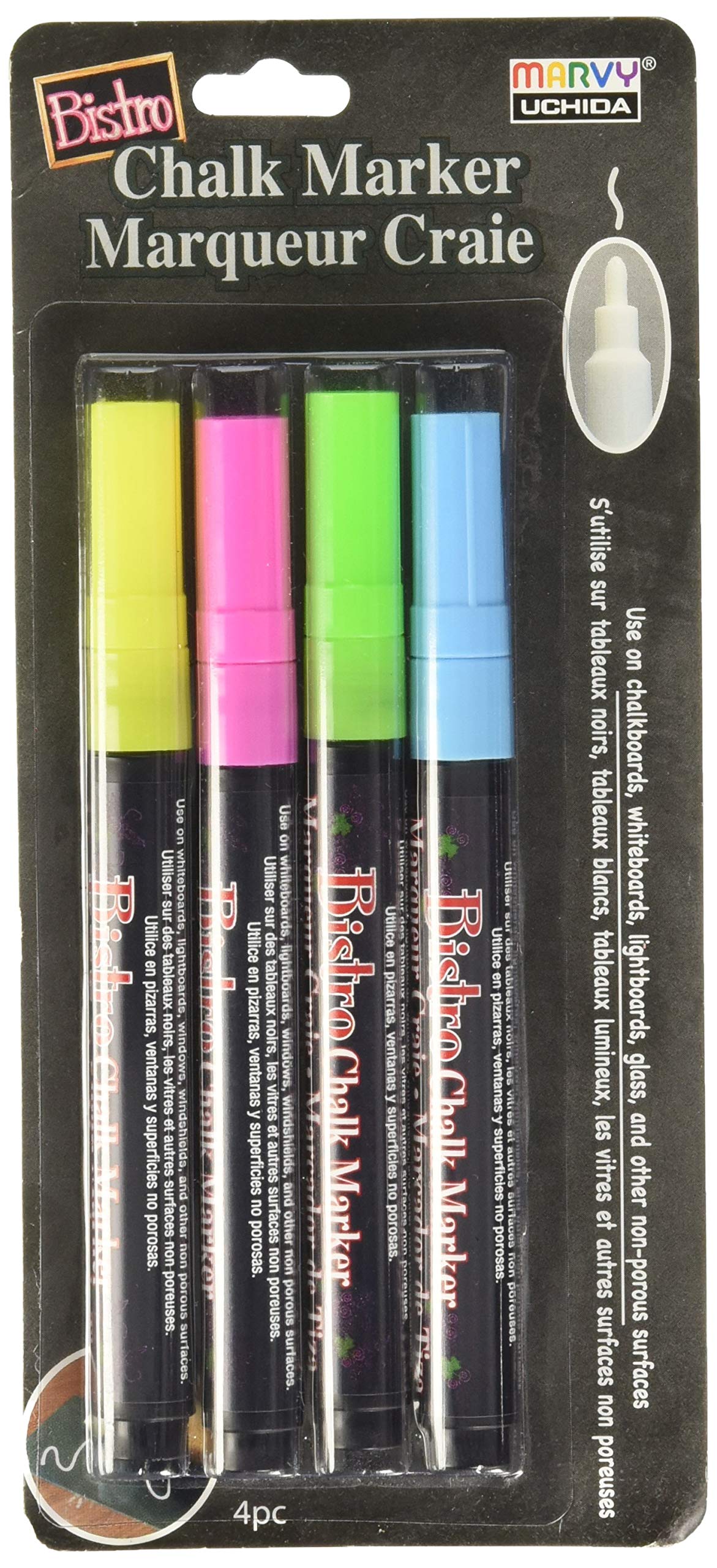 Uchida America Marvy Bistro Fine Point Chalk Marker - Premium Liquid Chalk Pen for Whiteboards, Glass, Blackboards & Signs - Ideal for Restaurants, Cafes, Classrooms & DIY Projects