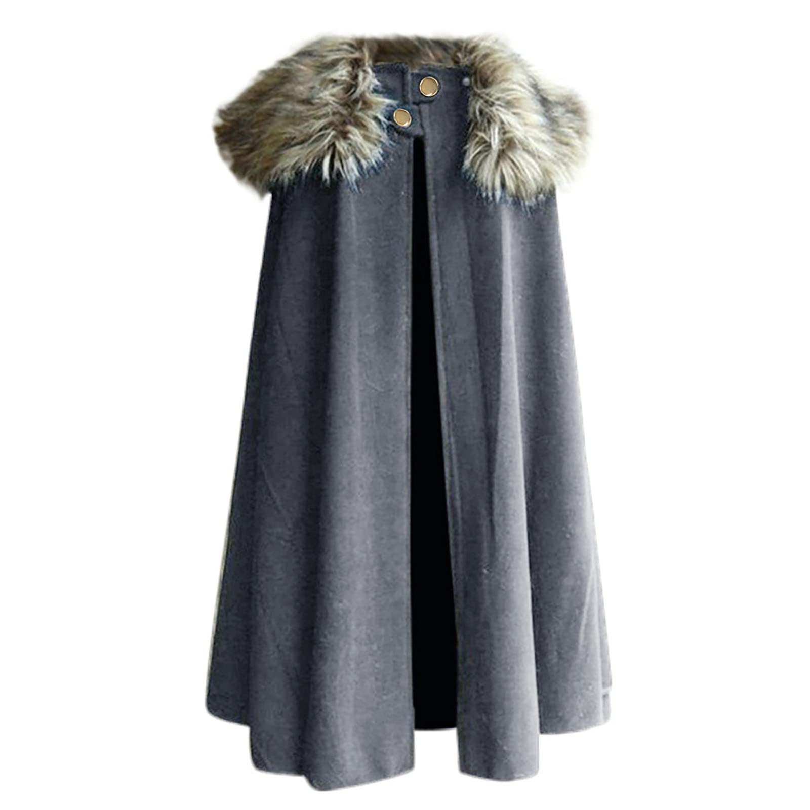 Digood Men's Fashion Cloak Collar Long Winter Cloak Coat - Thermal Insulated Workwear Blouse for Fall & Winter | Perfect for Cosplay, Renaissance Fairs & Outdoor Activities