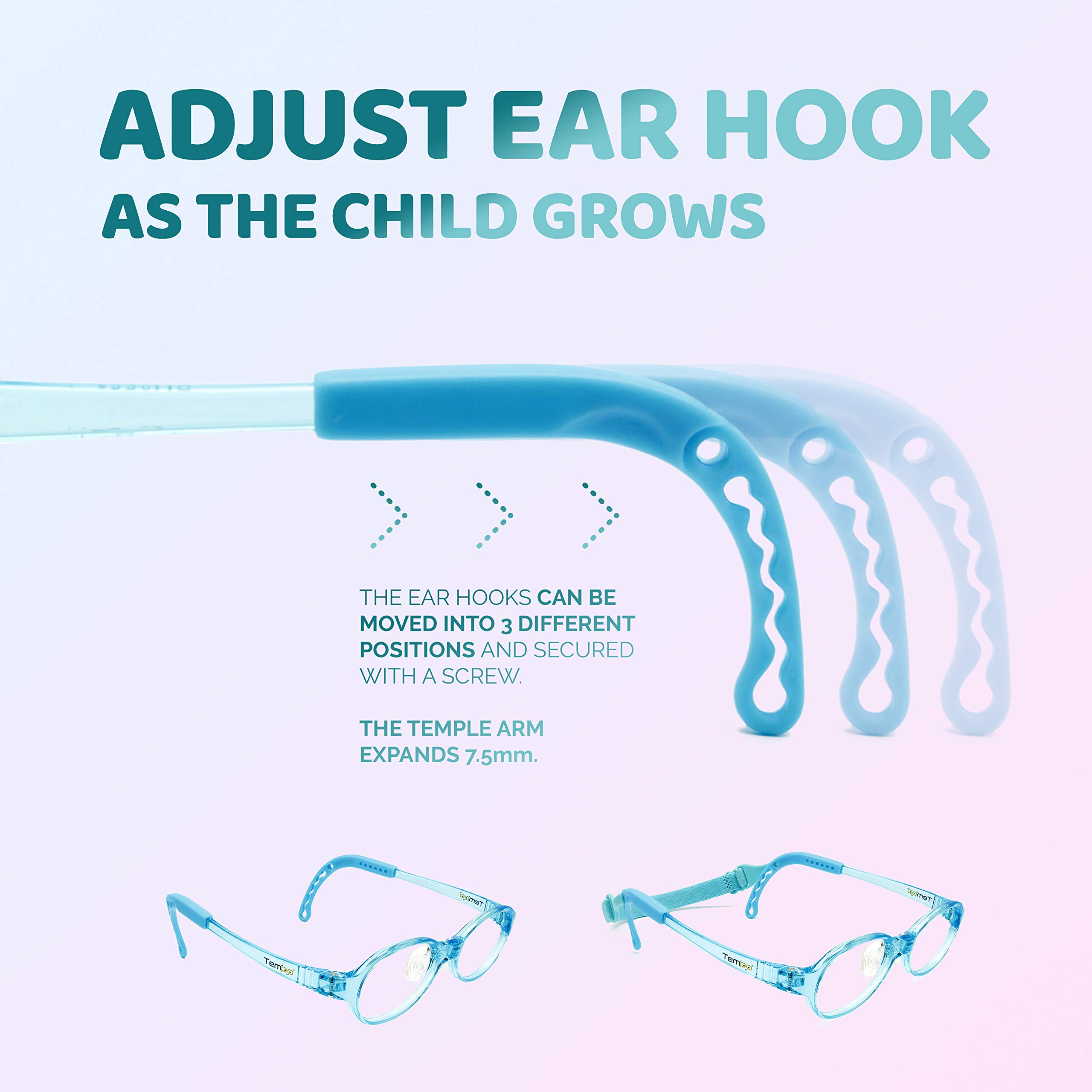 Adjustable Kids Glasses with Prescription - Durable Children's Eyeglasses for Boys & Girls - Perfect for School, Reading, and Outdoor Activities