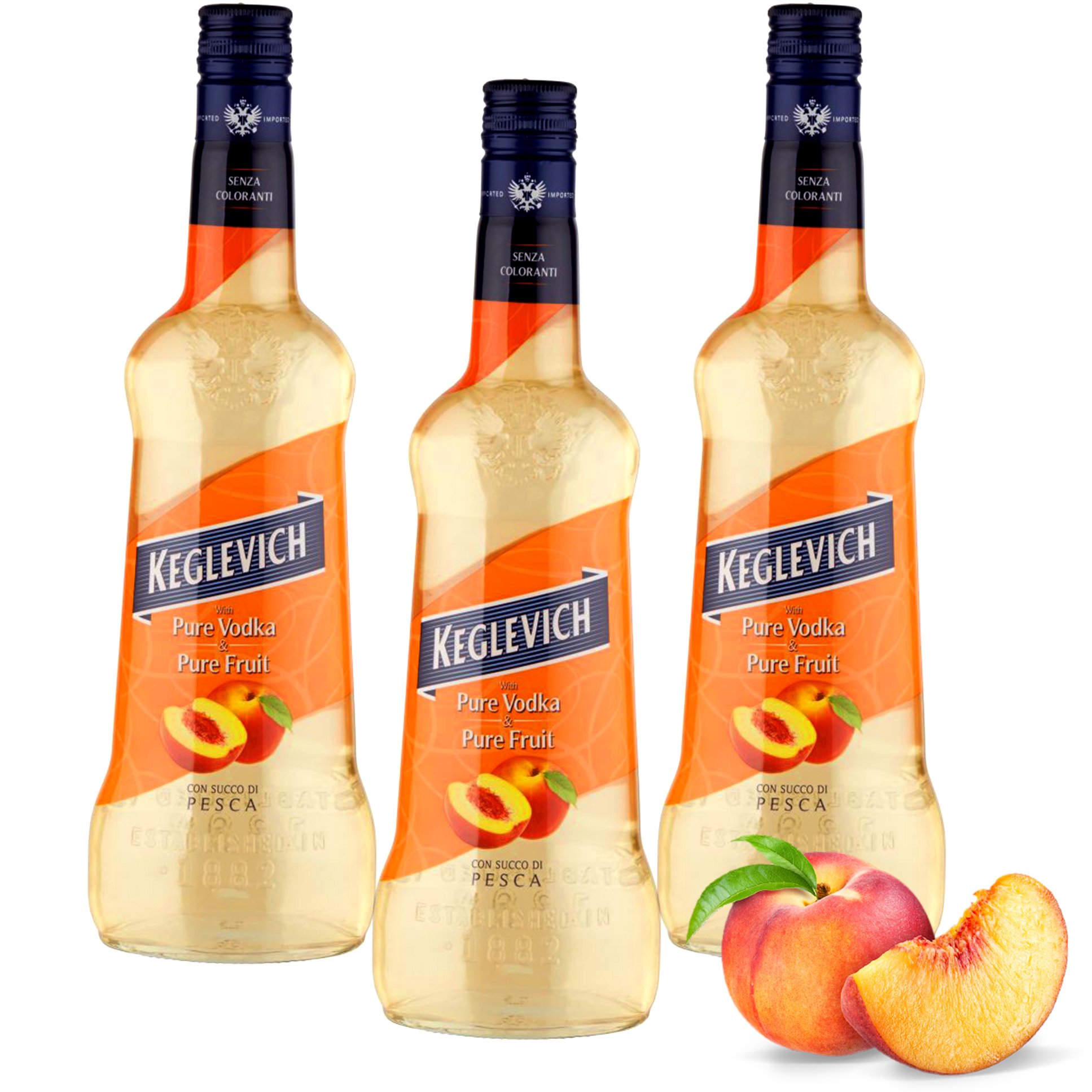 Pure Peach Juice by Keglevich - 100% Natural Fruit Juice, No Sugar Added (3 Bottles Pack) - Perfect for Breakfast, Smoothies & Healthy Snacks