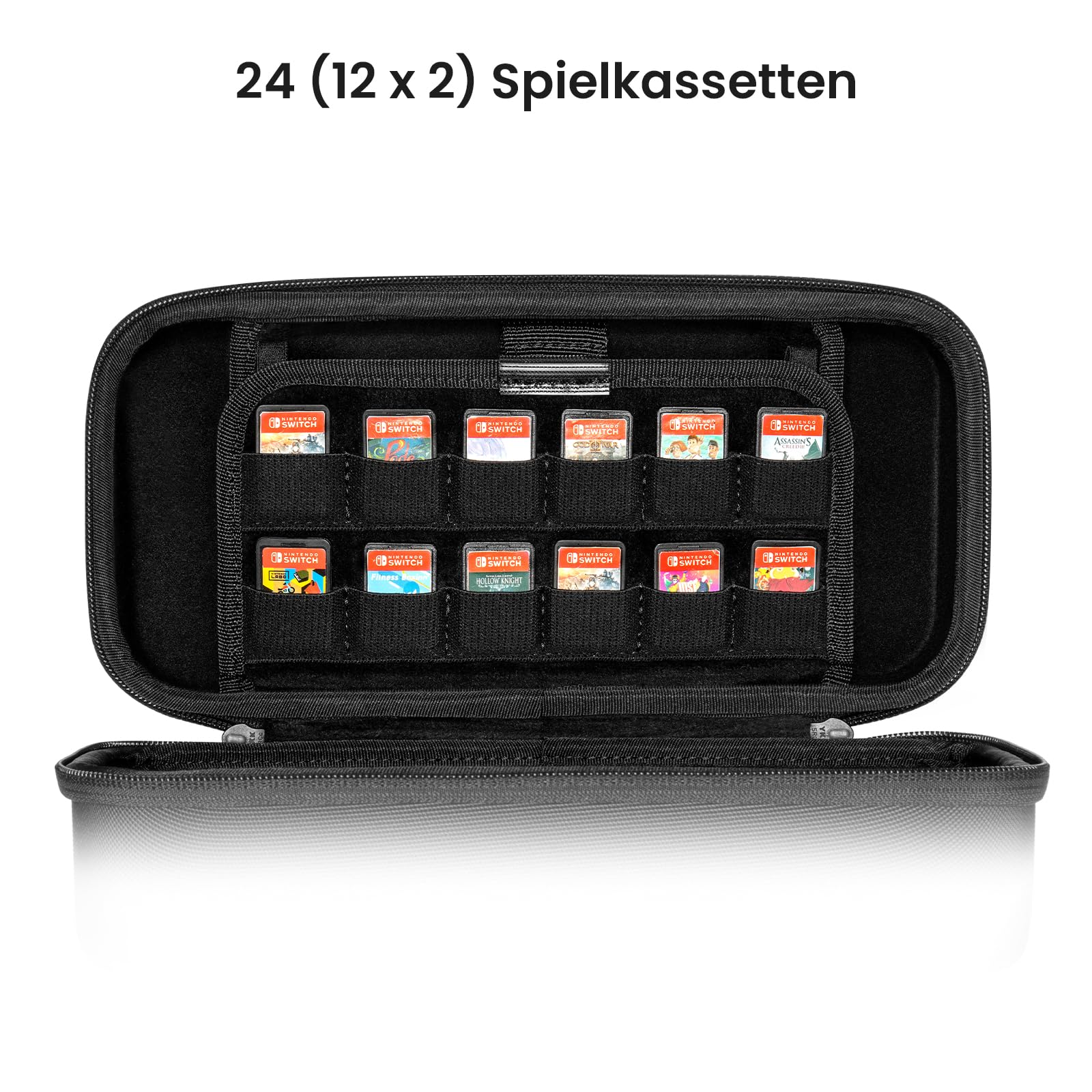 tomtoc Protective Carrying Case for Nintendo Switch & OLED Model - Large Travel Bag with Pro Controller Pocket, Holds 24 Game Cartridges | Durable Portable Shell for Joy-Con Grip & AC Adapter | Perfect for Gaming On-The-Go, Travel & Commuting