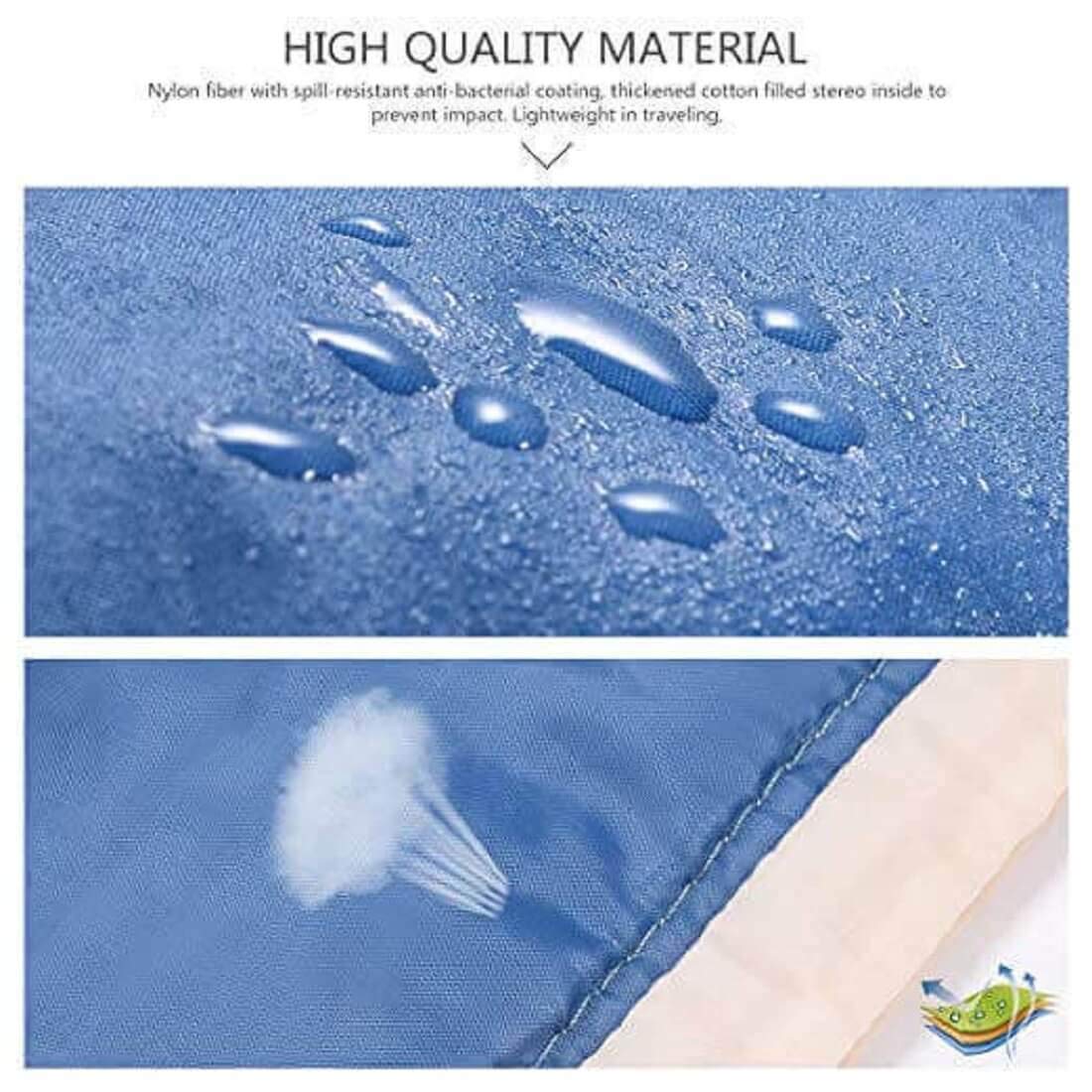 Awestuffs Large Barrel Shaped Travel Cosmetic Bag - Hanging Toiletry Organizer with Drawstring, Mini Zipper Jewelry Pocket & Clear PVC Pouch for Makeup Brushes (Blue) - Perfect for Travel, Camping, Gym & Daily Cosmetics Storage