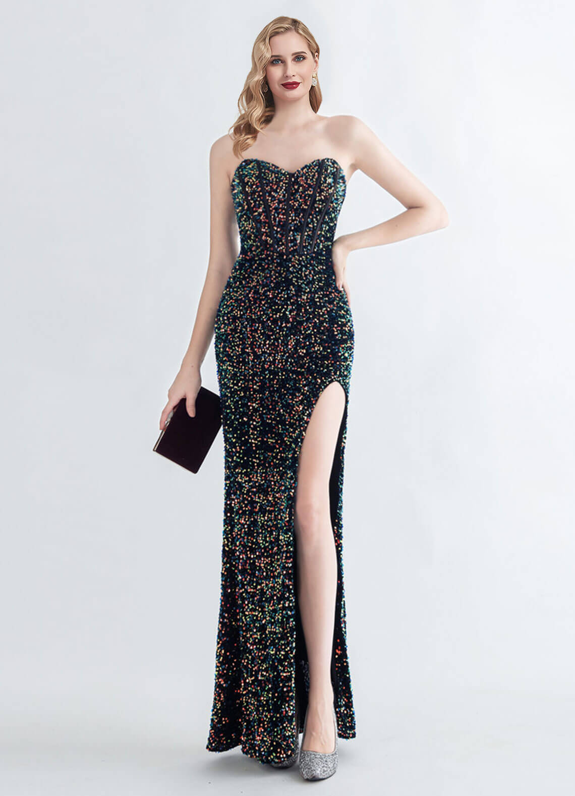 Elegant Black Sequin Sweetheart Strapless Mermaid Gown for Prom, Evening Party & Formal Events - Luxury Women's Dress