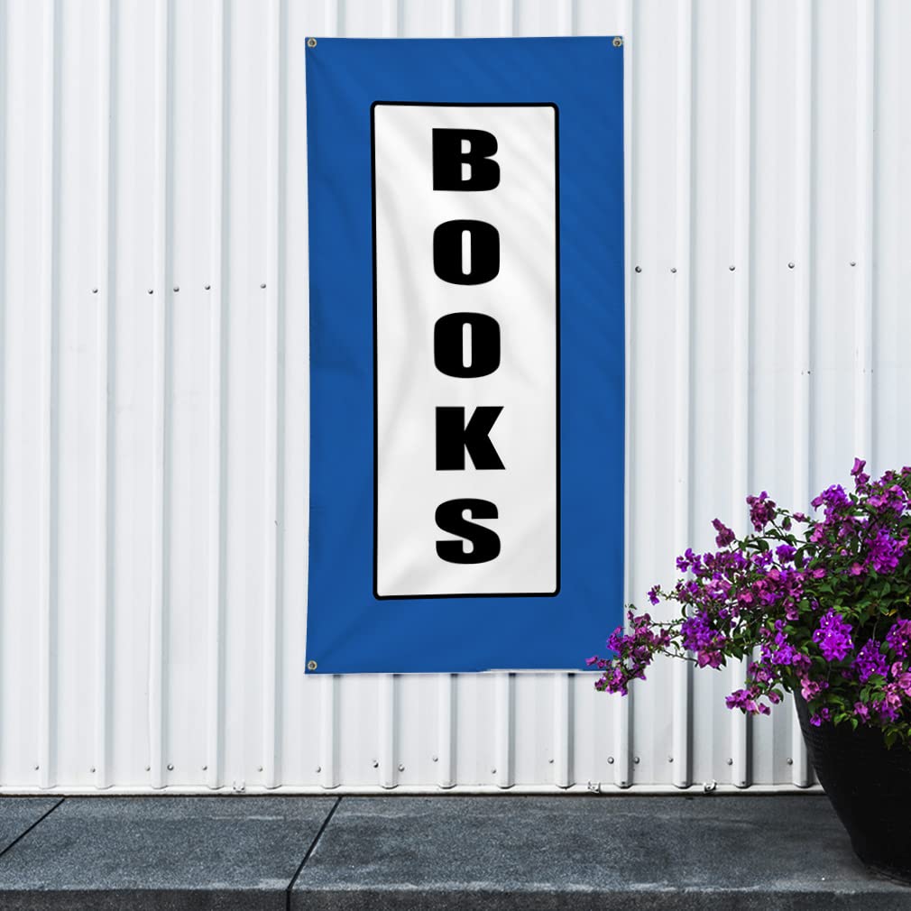 Custom Vertical Vinyl Banner - 96x48 Inches with 8 Grommets | Weatherproof Outdoor Yard Signs for Library Promotions, Business Advertising & Industrial Use | Durable for Book Sales, Storefront Displays & Event Marketing