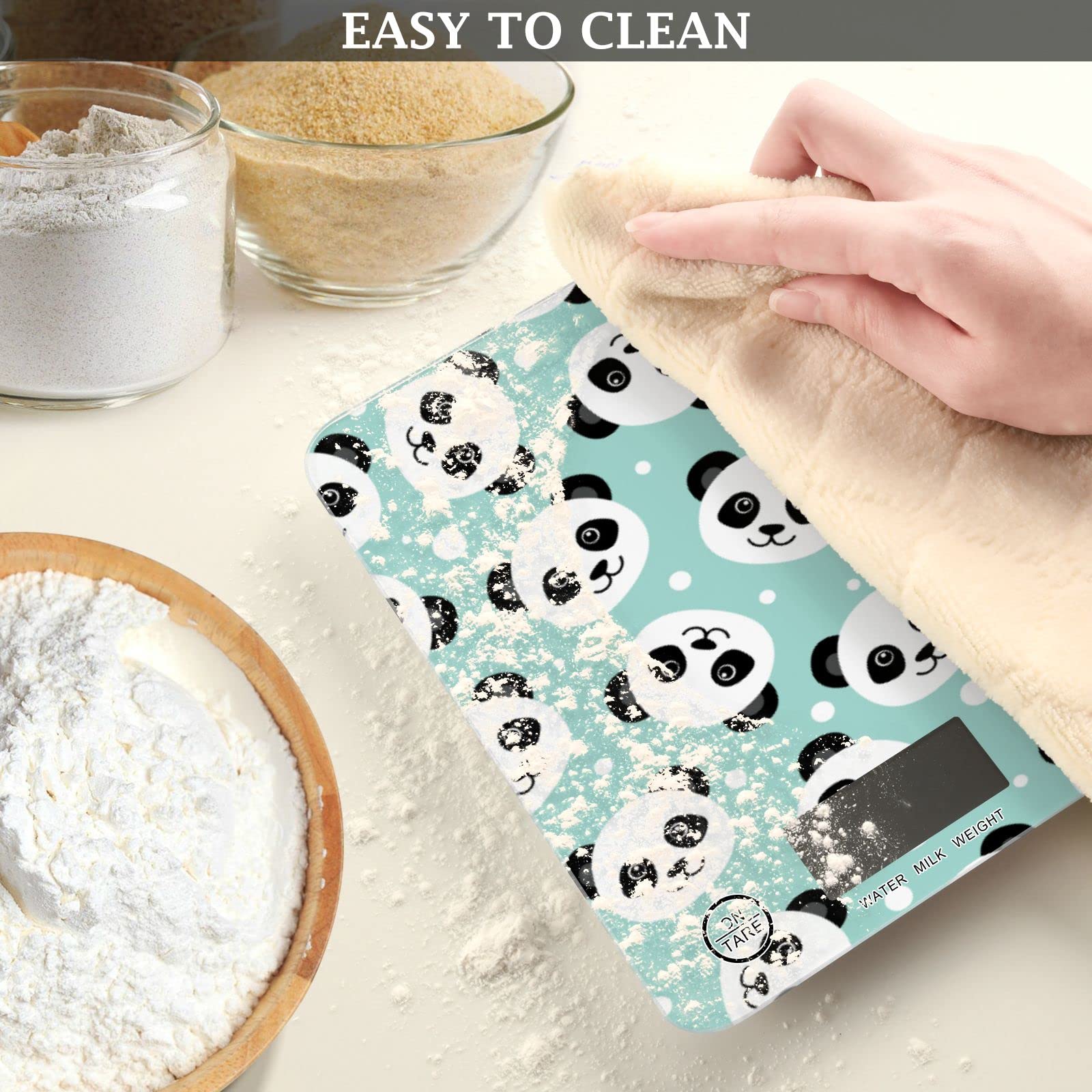**Panda Teal Digital Kitchen Scale - Waterproof Food Scale with LCD Display, Measures in Ounces & Grams - Perfect for Cooking, Baking, and Meal Prep**