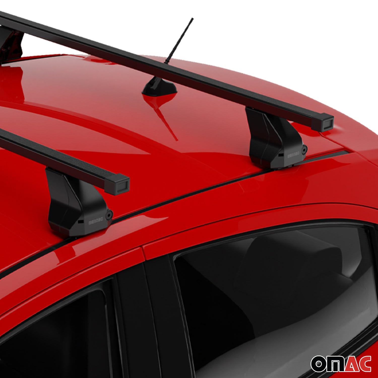 OMAC Steel Black Fix Point Roof Racks for Mercedes E Class W213 Sedan (2017-2023) - Durable Car Top Cargo Carrier for Road Trips & Outdoor Adventures