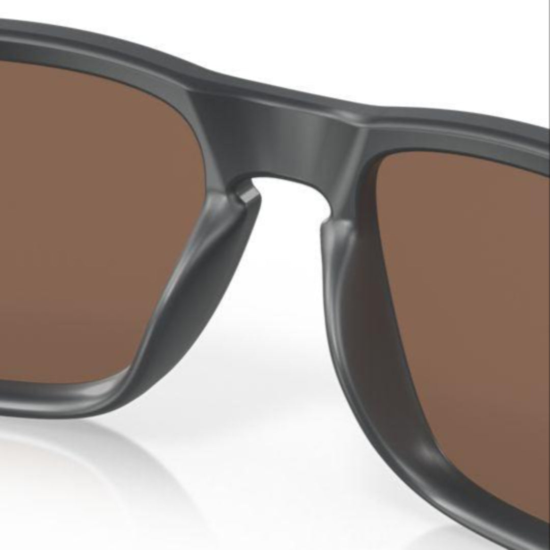 Oakley Holbrook Sunglasses Matte Carbon Frame with Prizm 24K Polarized Lenses - Low Bridge Fit (0OO9244-924459) for Driving, Outdoor Sports & Everyday Wear
