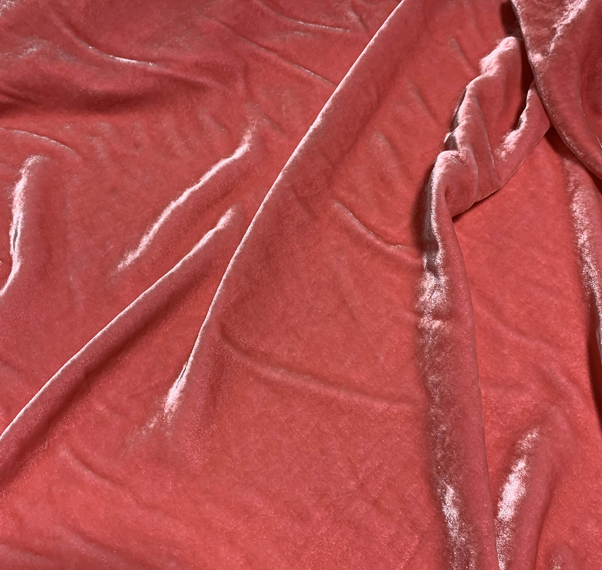 Flamingo Pink Hand Dyed Silk Velvet Fabric - Luxurious Soft Material for Dresses, Scarves & Home Decor