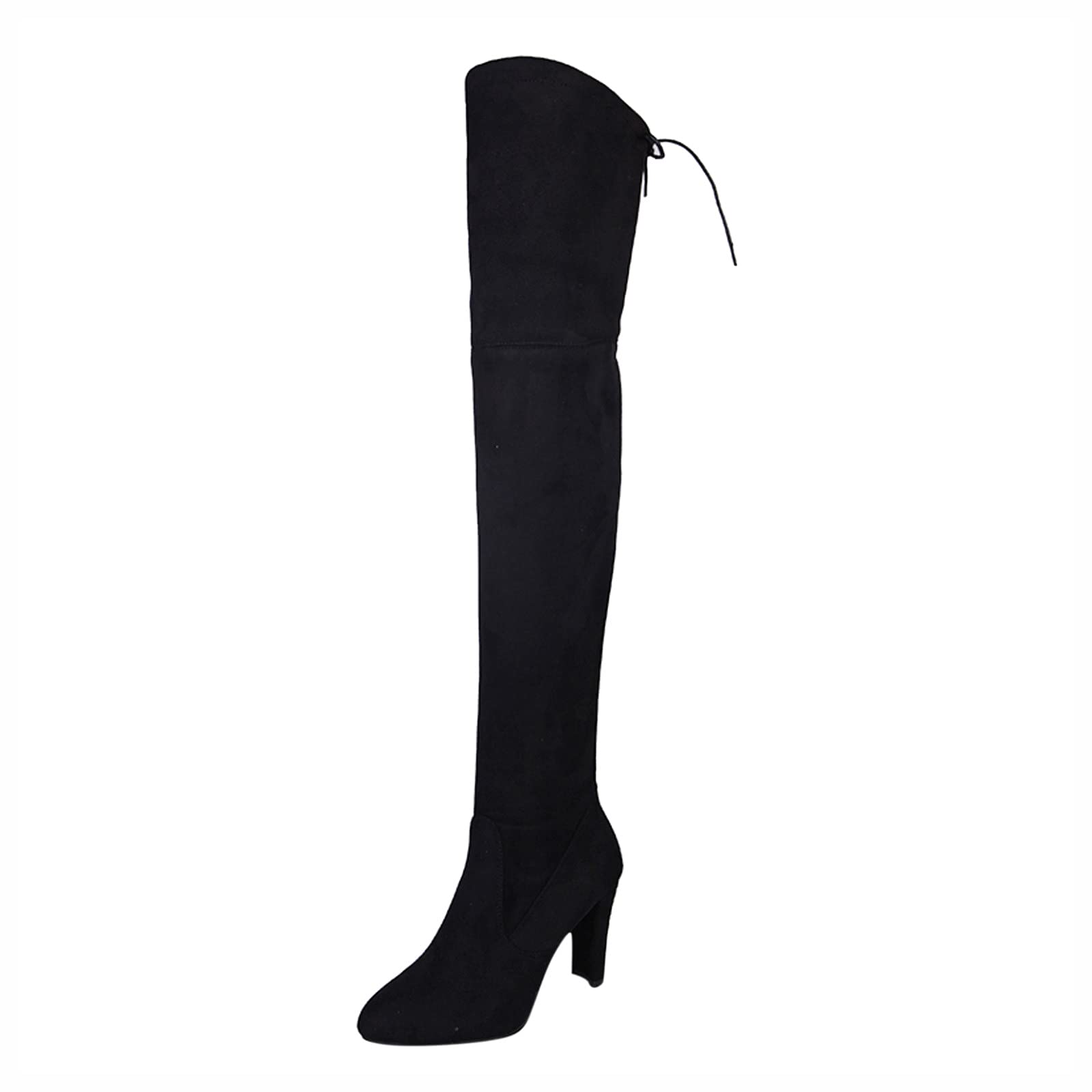 RUIY Women's Winter Knee High Heel Boots - Comfortable Over The Knee Long Boots in Black | Perfect for Cold Weather, Office Wear & Evening Outfits