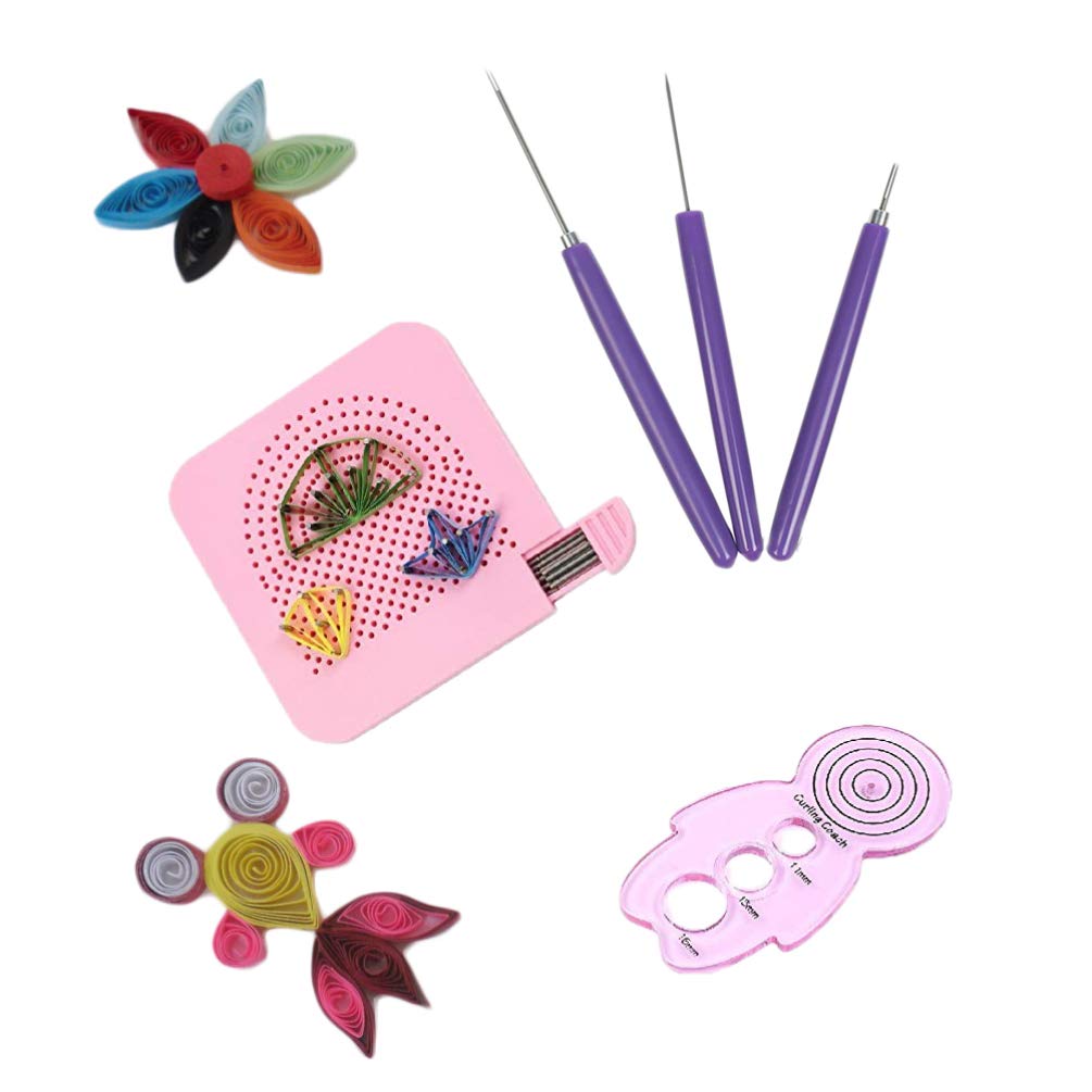 5-Piece Quilling Tool Kit with Templates, Rolling Needle, Comb, Grid Guide & Pen - Perfect for DIY Paper Crafts, Scrapbooking & Card Making
