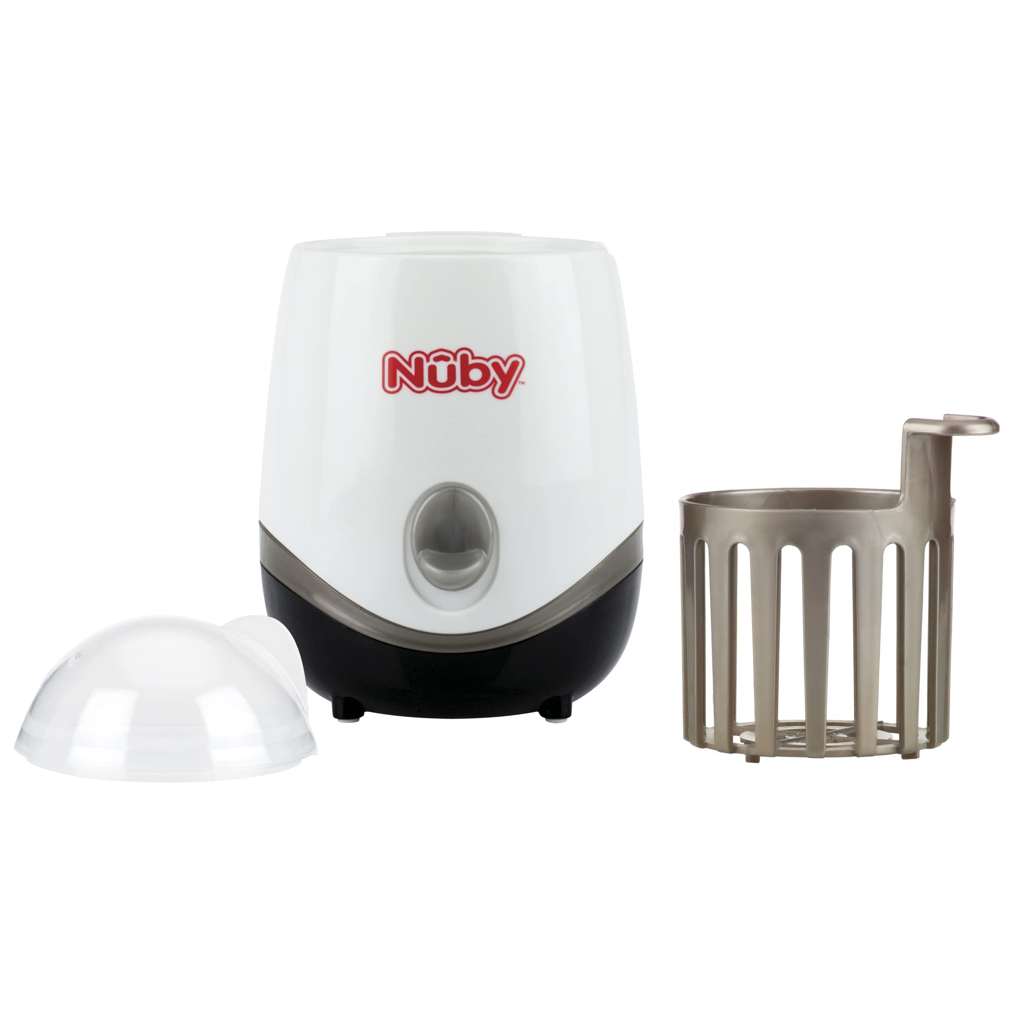 Nuby One-Touch 2-in-1 Electric Baby Bottle Warmer and Sterilizer for Breastmilk & Formula - Fast Heating & Safe Sterilization for Nursery, Travel & Daycare Use