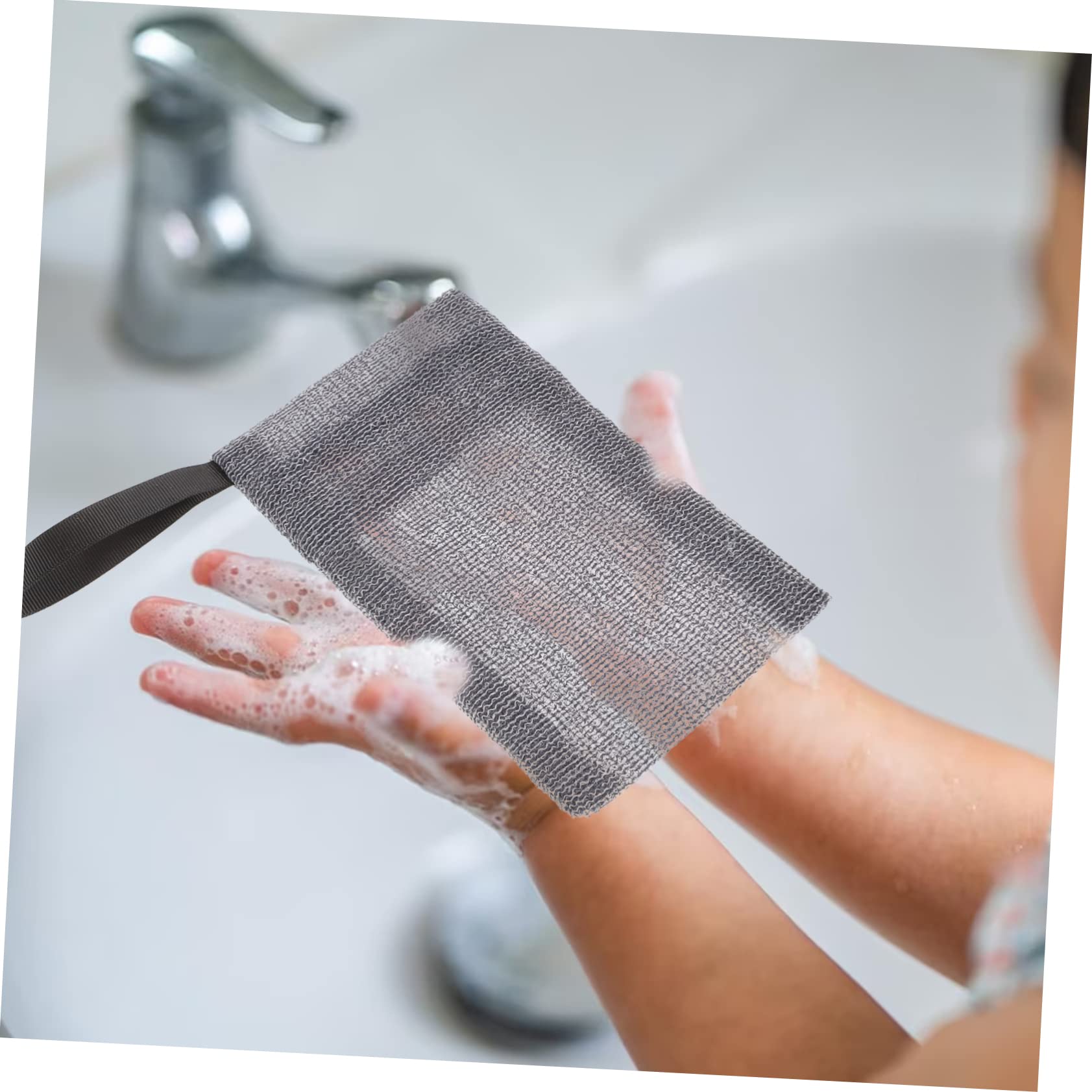Minkissy 4-Pack Exfoliating Soap Mesh Bags with Pumice Stone for Feet - Nylon Fiber Soap Savers & Pouches for Bar Soap - Perfect for Bath, Shower & Travel Use