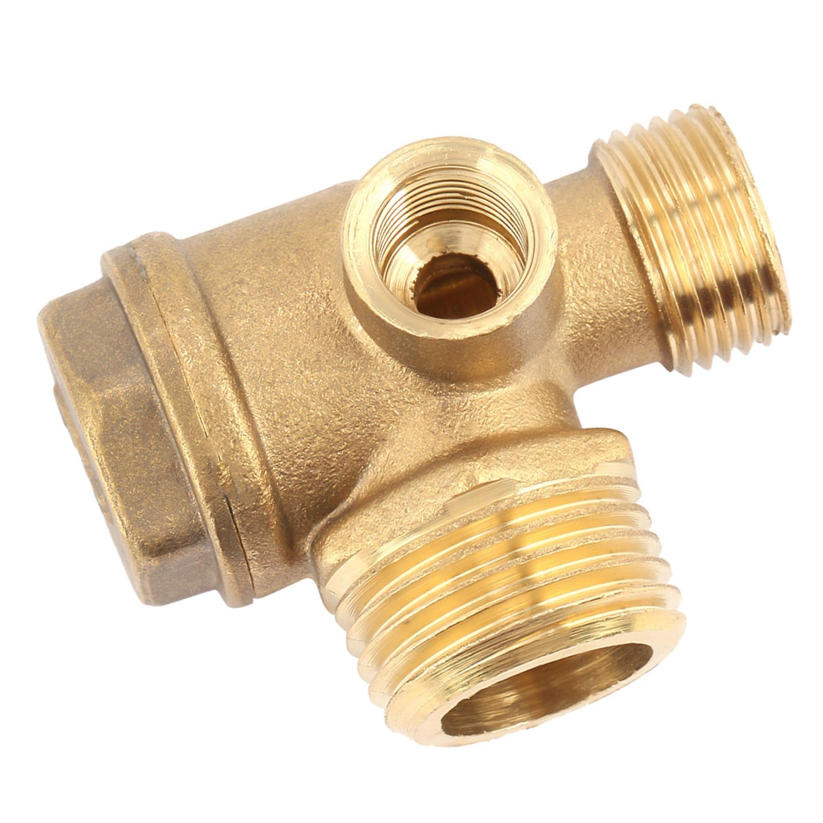 3 Port Brass Air Compressor Check Valve - 0.4/0.6/0.8 Inch Male Threaded Tube Connector for Air Tools, Pneumatic Systems - Perfect for Home Garage, Garden Irrigation & DIY Projects