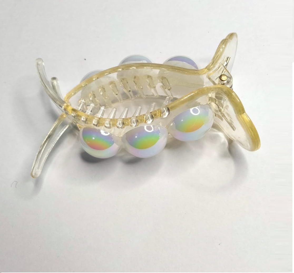 THE GLAM NIYATI Pearl Mermaid Hair Claw Clip for Women - Elegant Hair Styling Accessory for Girls, Bridal, Prom & Everyday Wear