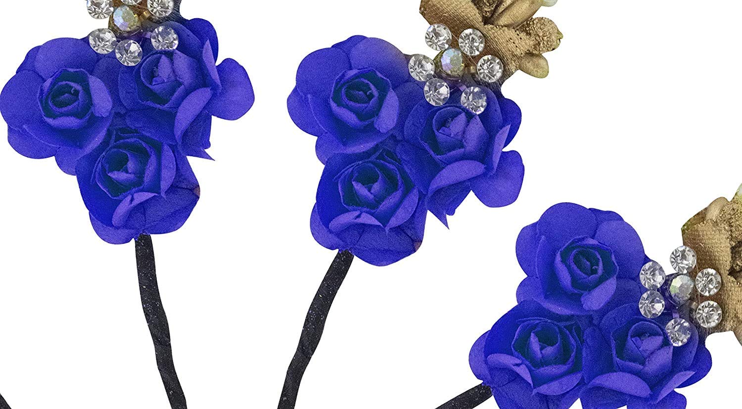 Inaaya Set of 6 Rose Flower Hair Pins for Women & Girls - Elegant Juda Bun Decorations - Perfect for Weddings, Parties & Everyday Hairstyles