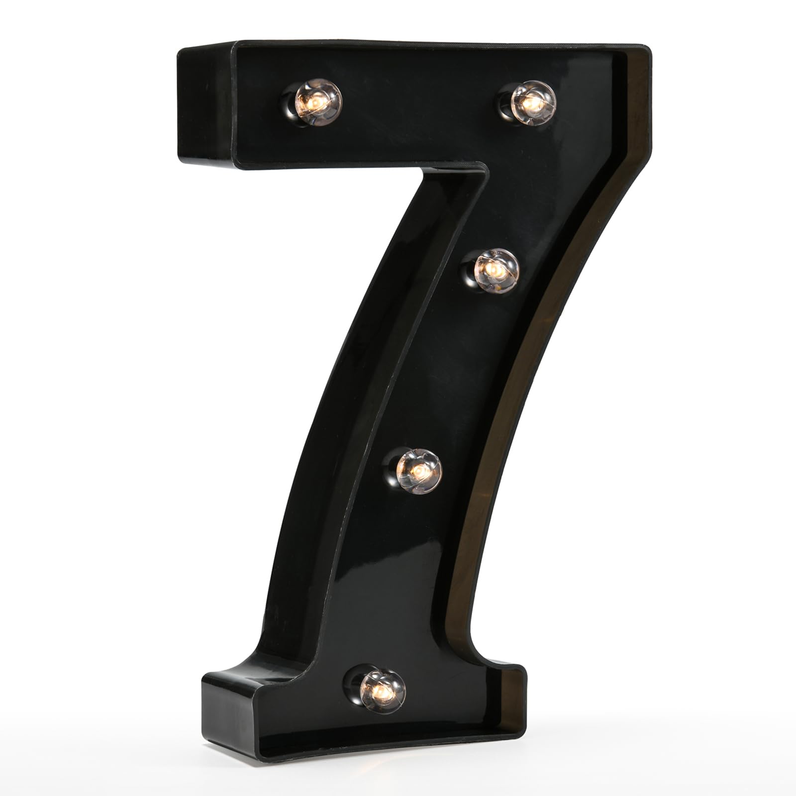LED Marquee Number Light Sign - Glow in the Dark Alphabet & Number Decor for Home, Bar, Birthday, Wedding & Christmas Parties - Perfect for Night Lights, Wall Decor & Event Lighting (Size 7)