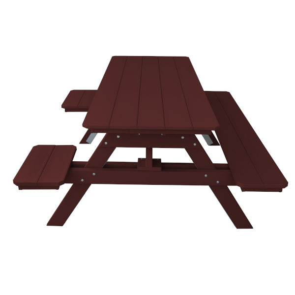 Eco-Friendly Recycled Plastic ADA Compliant 6-Foot Picnic Table with Attached Benches - Perfect for Parks, Campgrounds & Backyard Outdoor Gatherings