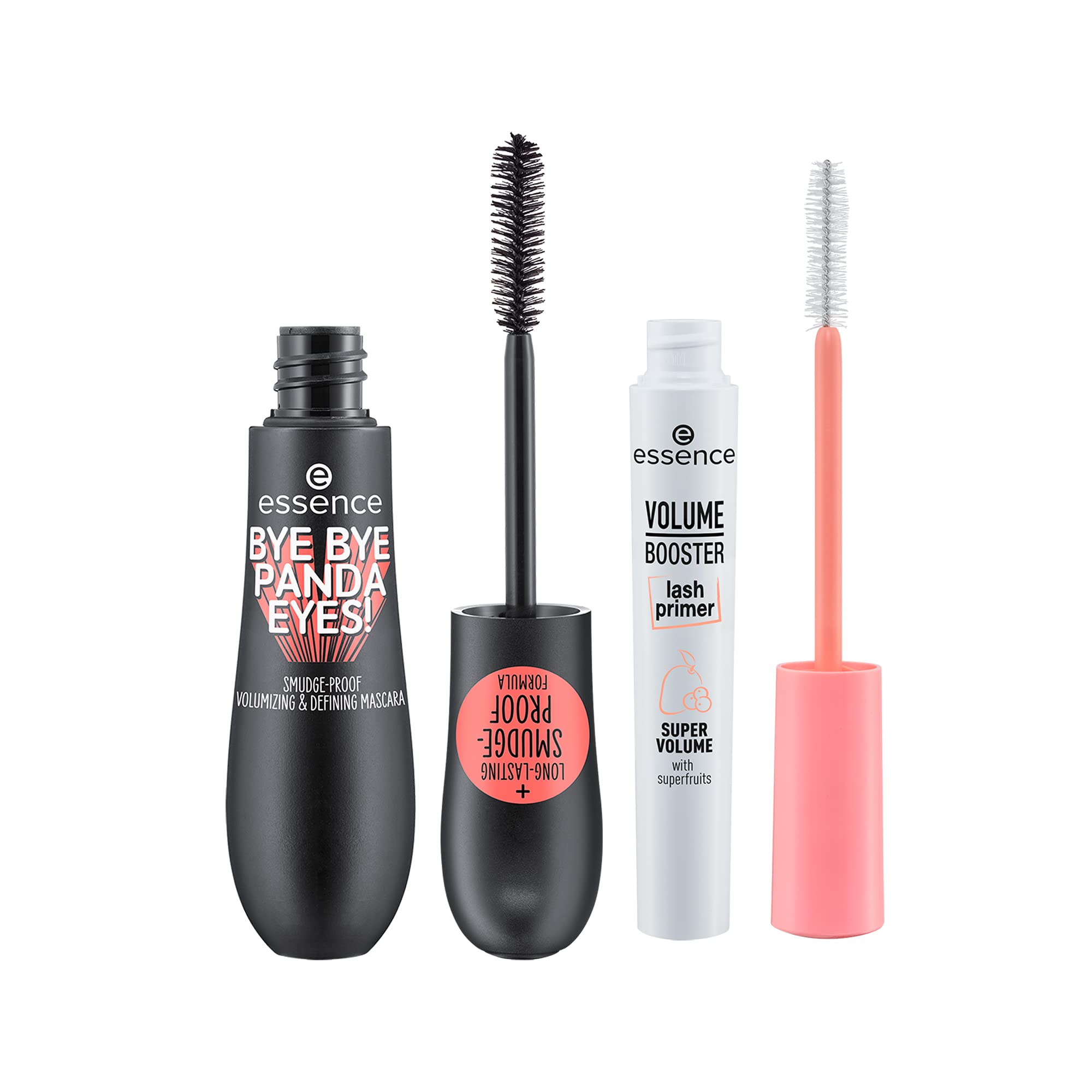 Bye Bye Panda Eyes & Volume Booster Lash Primer Mascara Set - Lengthening & Volumizing for Dramatic Lashes | Perfect for Day to Night Makeup & Special Occasions