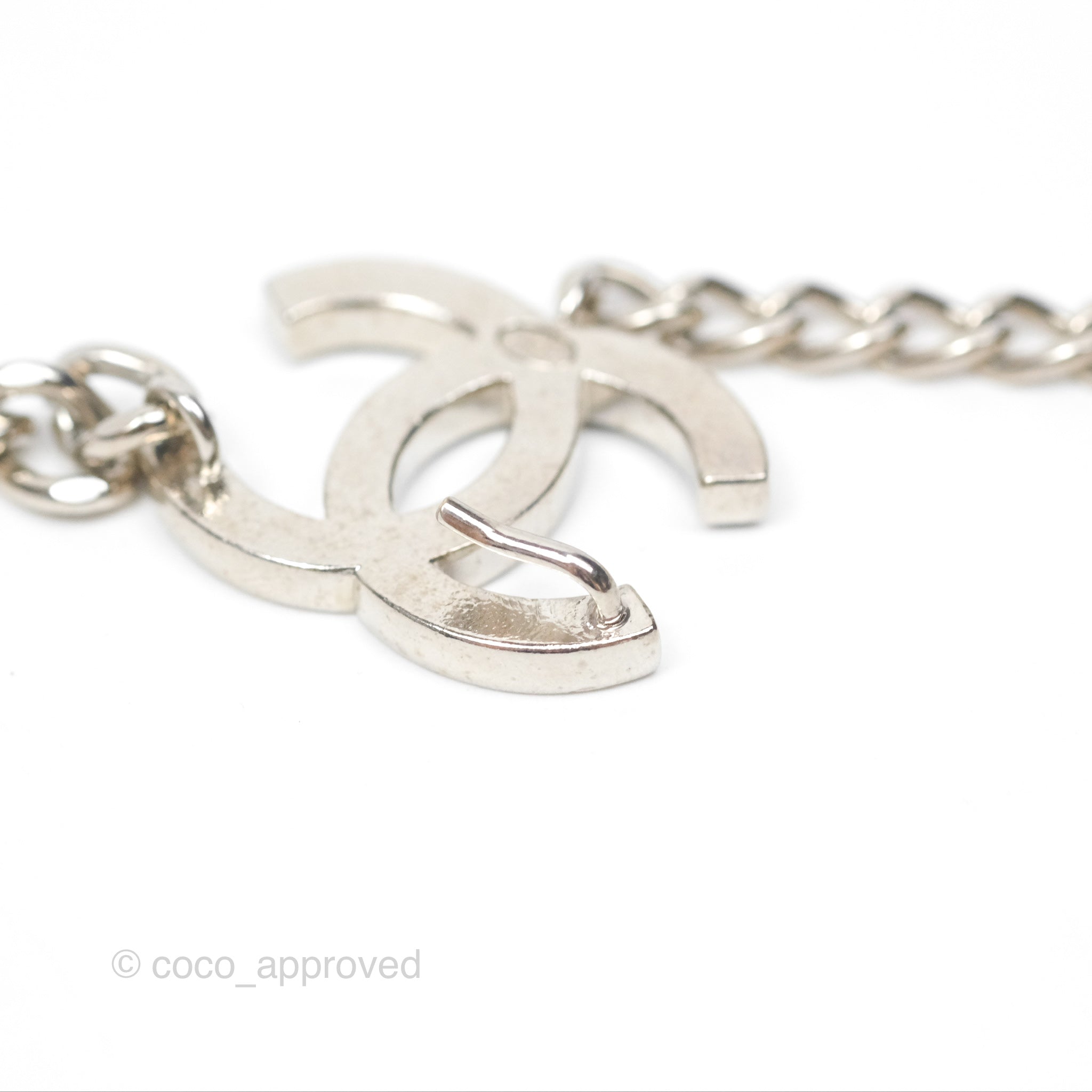 Chanel Black CC Chain Belt with Silver Tone Hardware - Stylish Waist Belt for Women | Perfect for Evening Dresses, Jeans & Formal Outfits